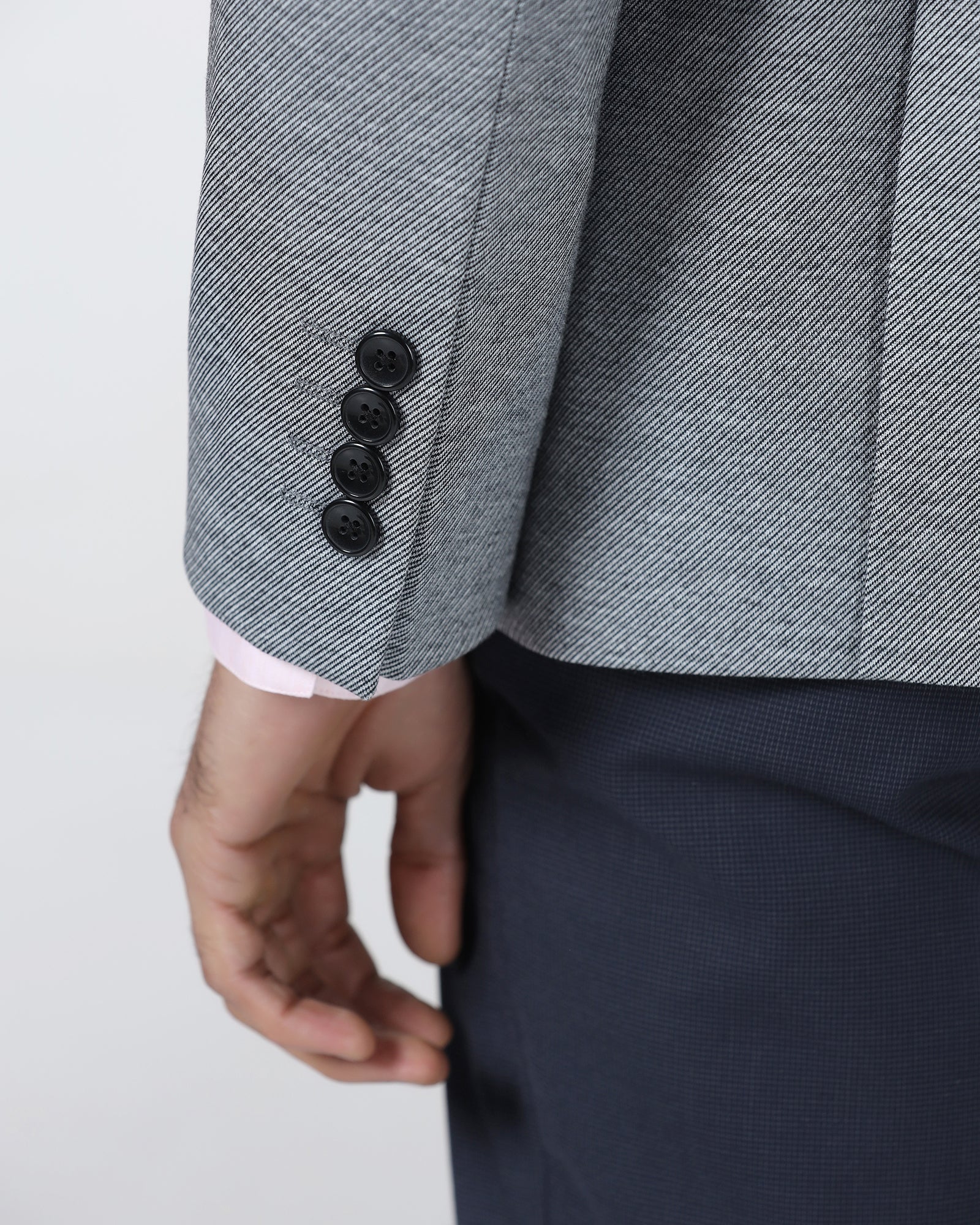 Black Textured Blazer - Declan - Image 5
