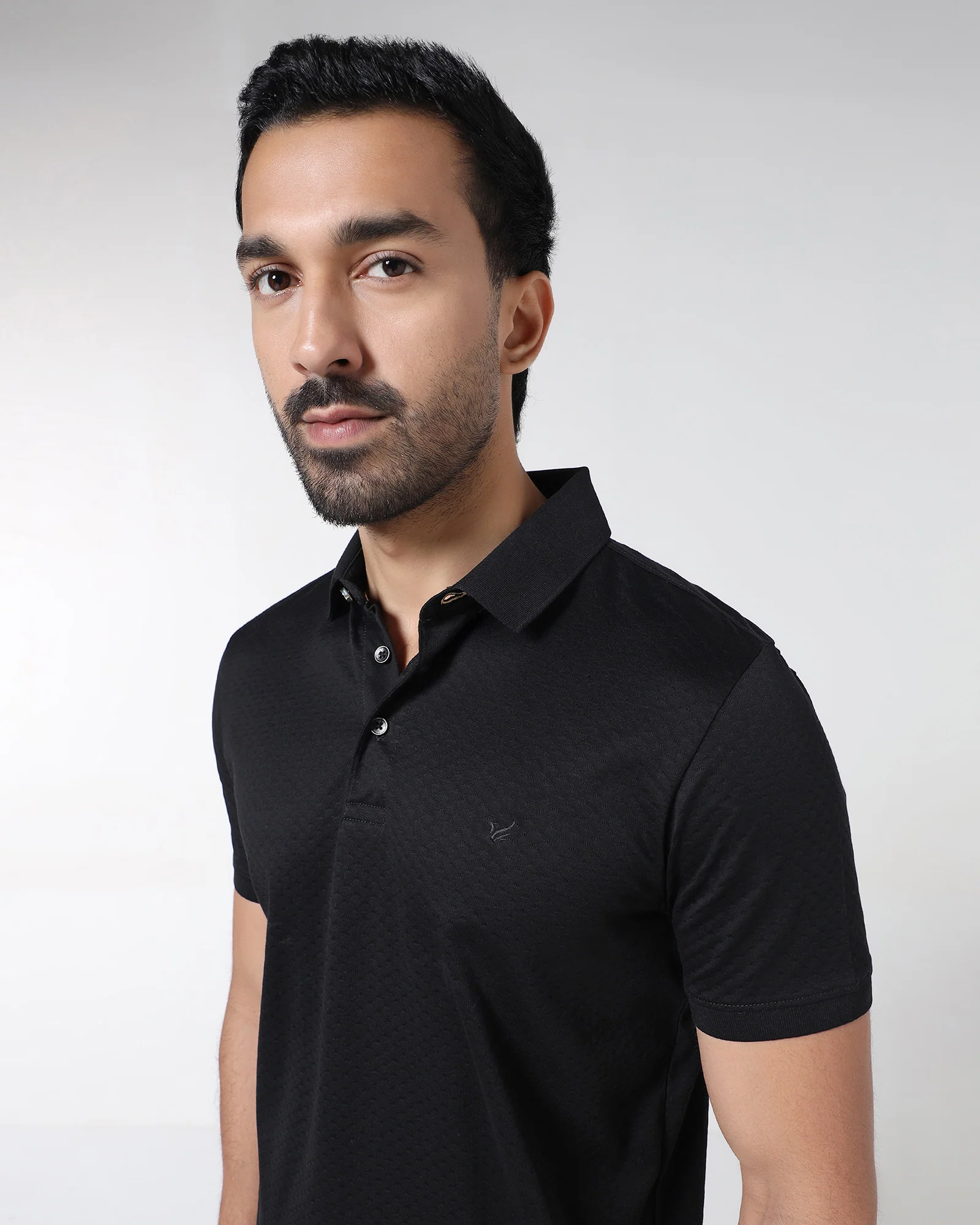 Black Textured Polo - Gama - Image 4