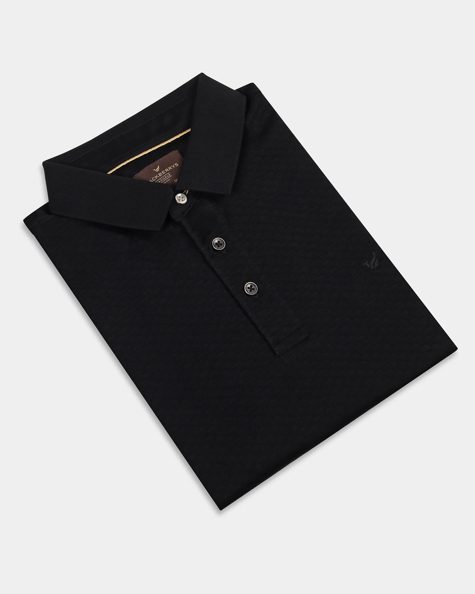 Black Textured Polo - Gama - Image 5