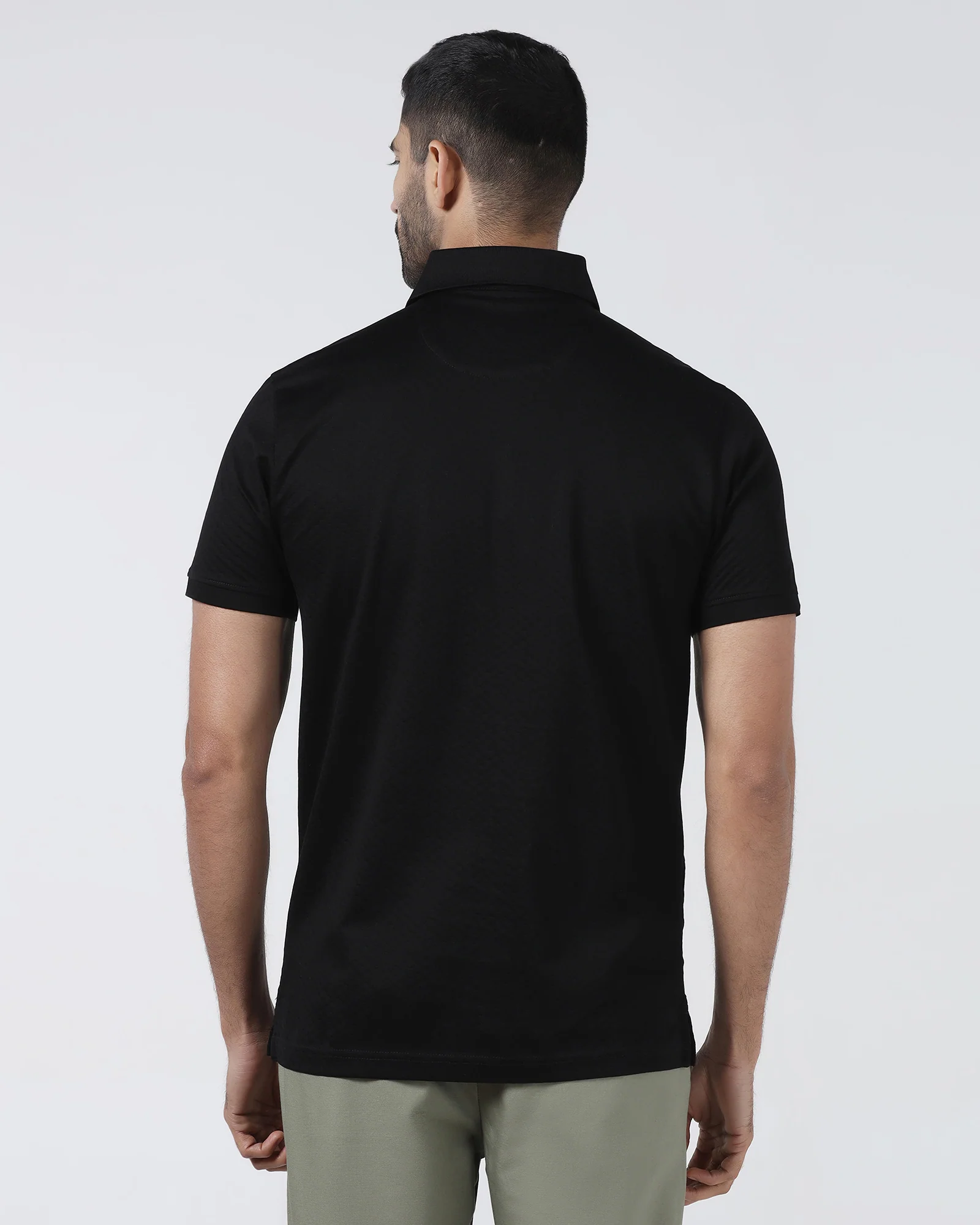 Black Textured Polo - Gama - Image 2