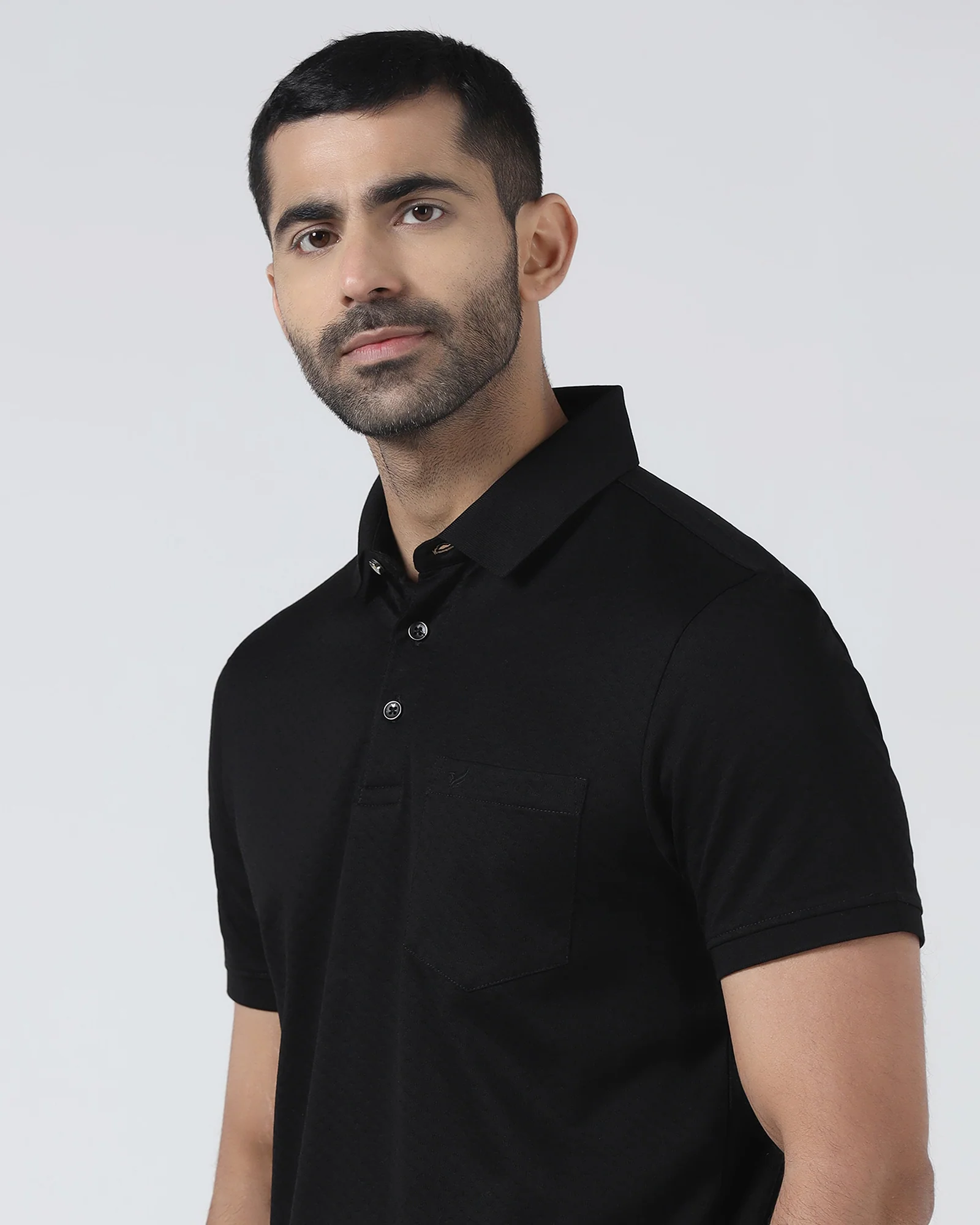 Black Textured Polo - Gama - Image 4