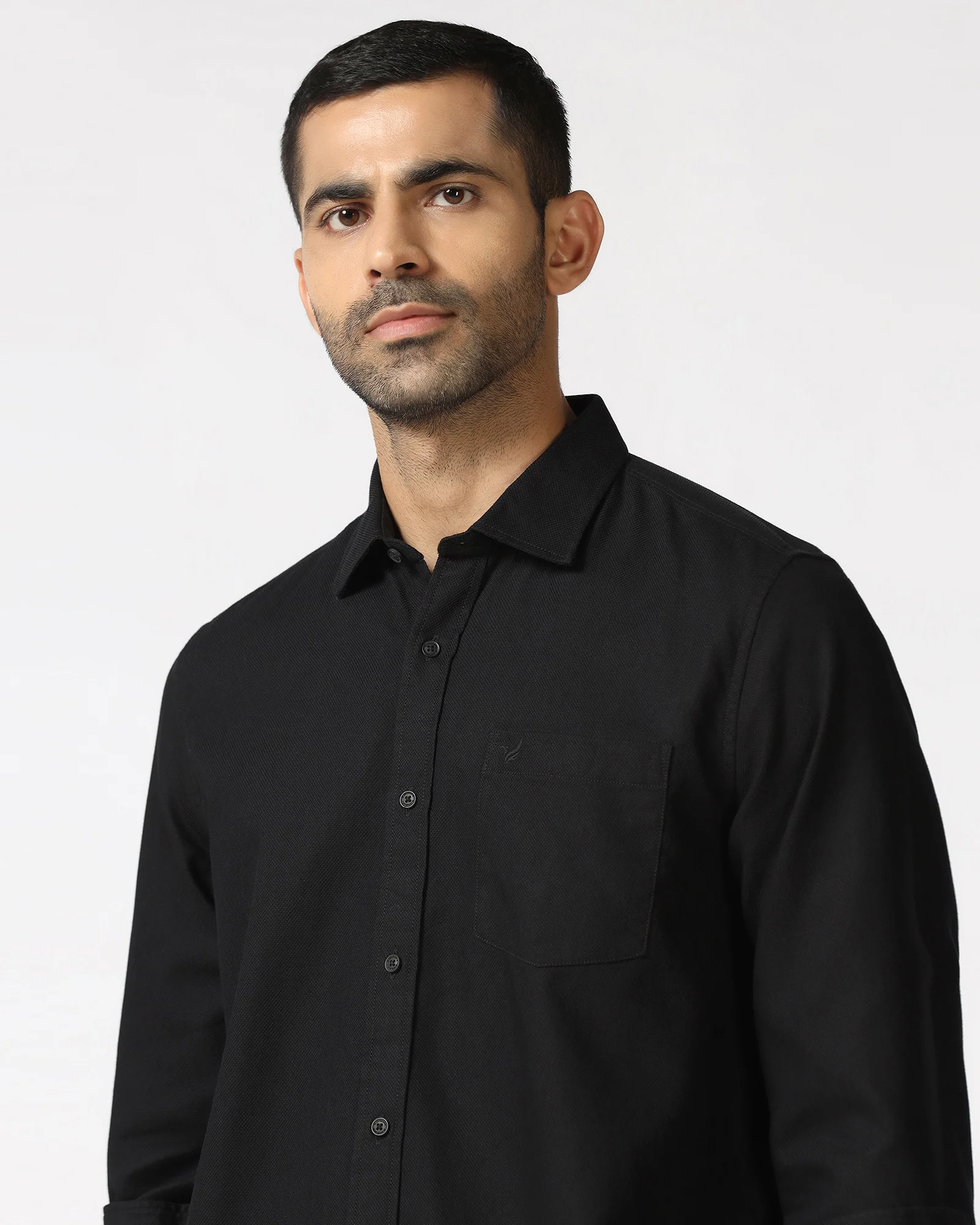 Black Textured Shirt - Caty - Image 4
