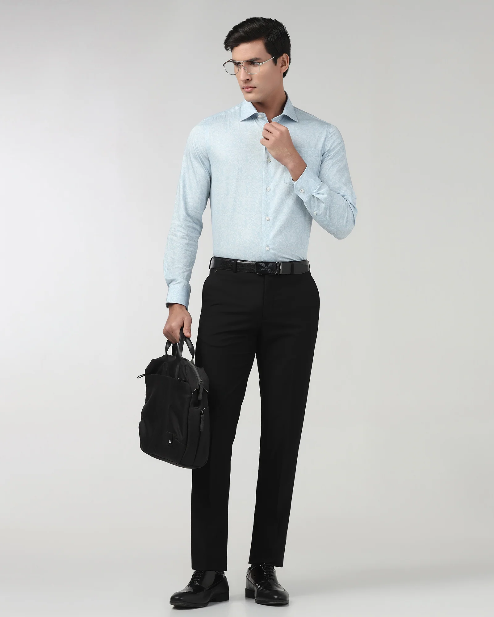 Black Textured Trouser - Black-274 - Image 7
