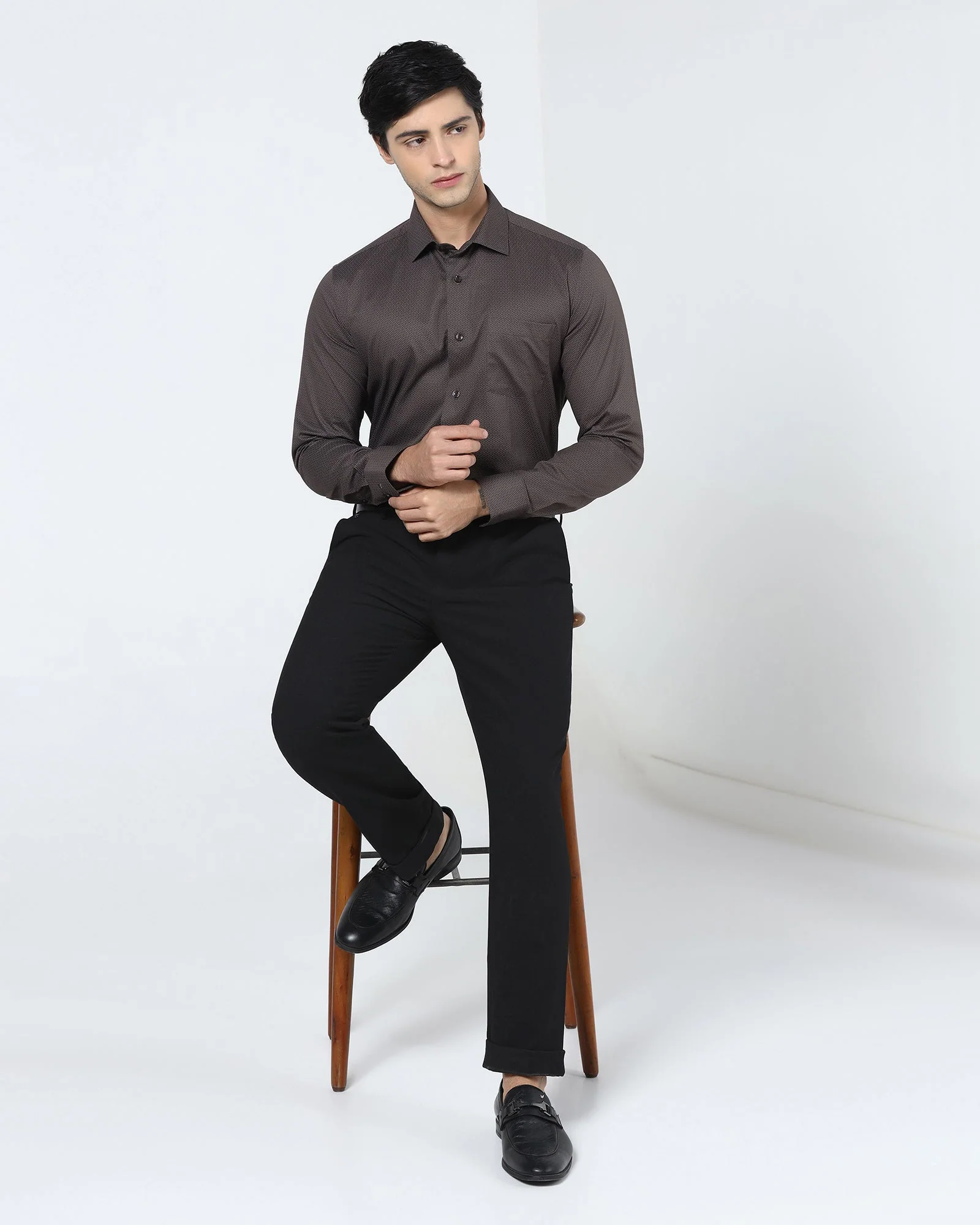 Black Textured Trouser - Palmer - Image 2