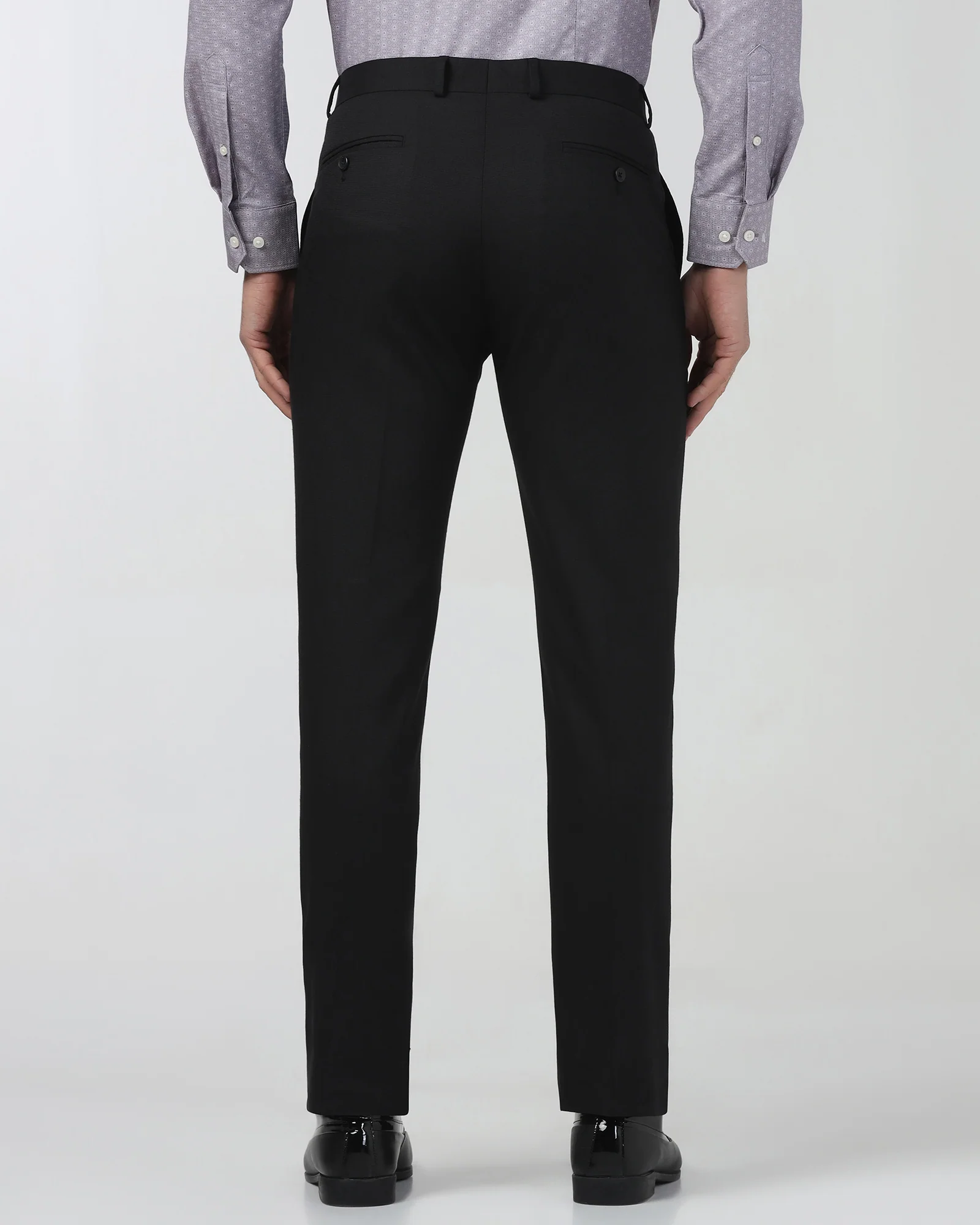 Black Textured Trouser - Simon - Image 2
