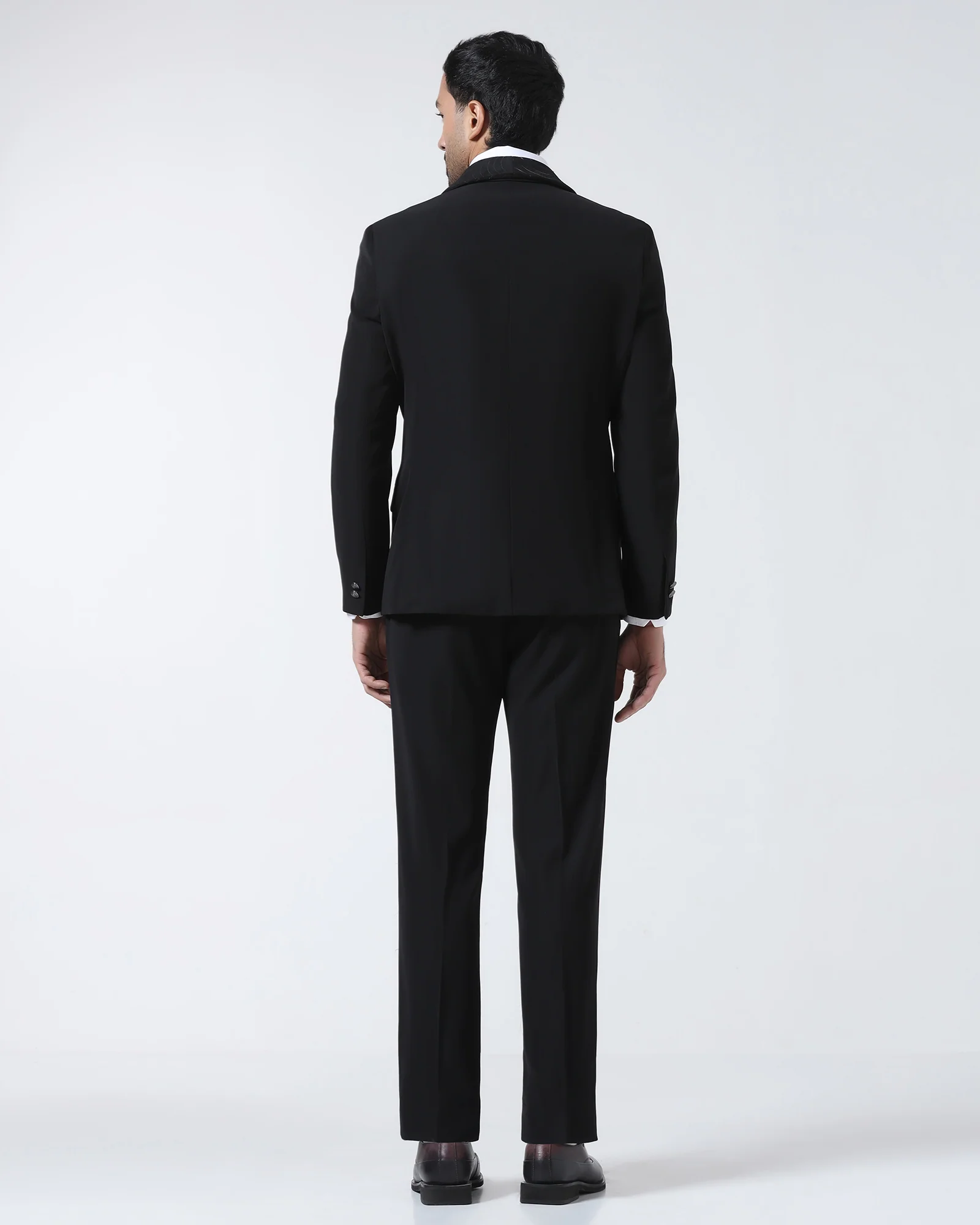 Black Three Piece Solid Suit - Erron - Image 2