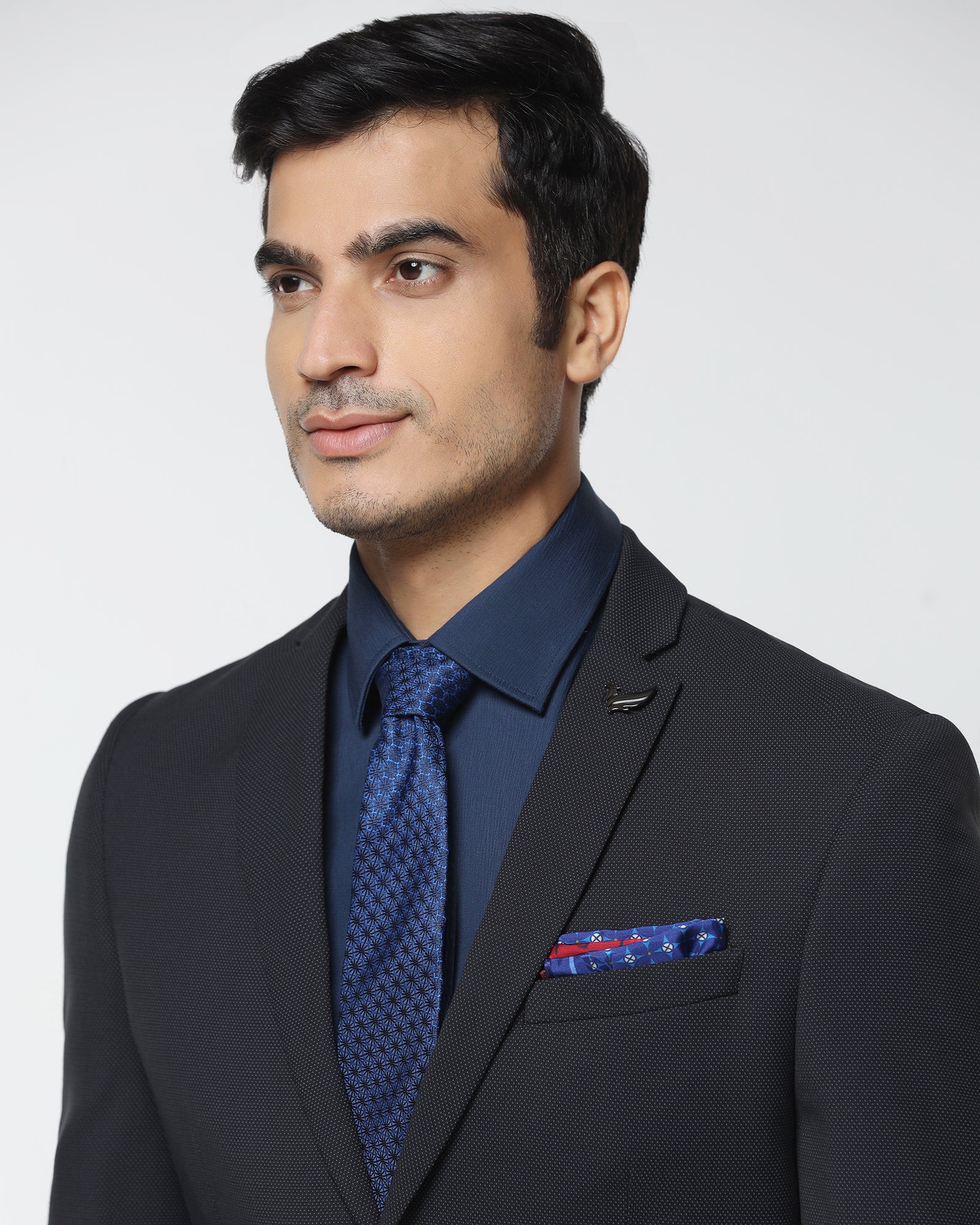 Black Two Piece Textured Suit - Hams - Image 4