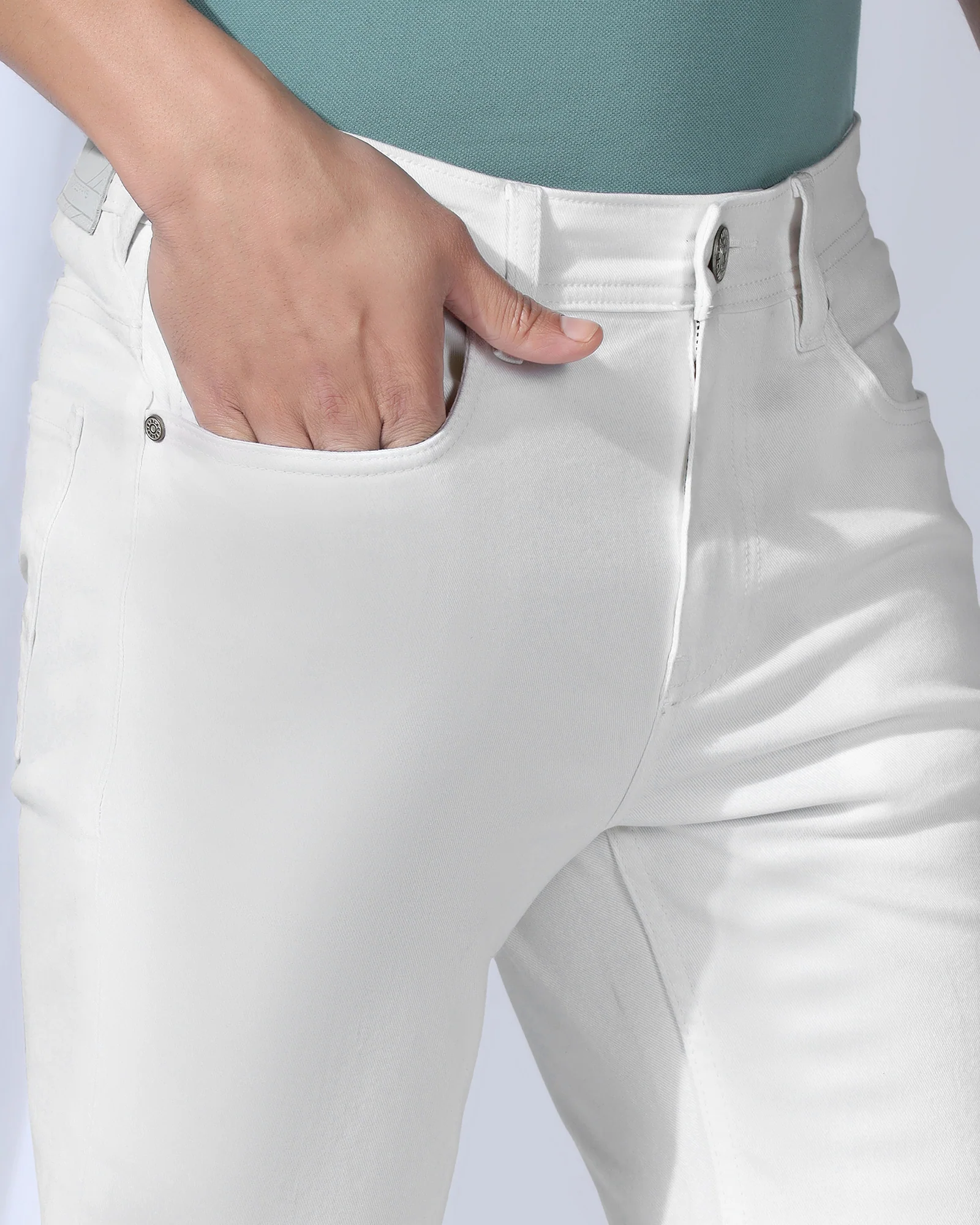 Bleed Zero Slim Yonk Fit Prestine White Jeans - Rene - Image 4
