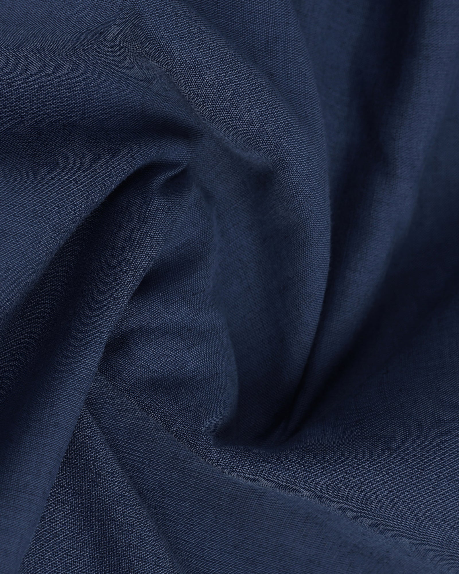 Blue Half Sleeve Linen Solid Shirt - Salmon - Image 6