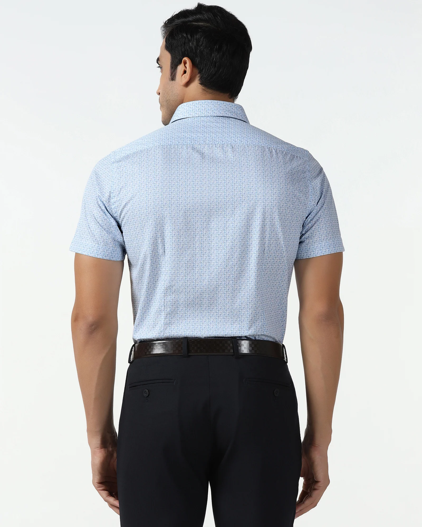 Blue Half Sleeve Printed Shirt - Nicole - Image 2