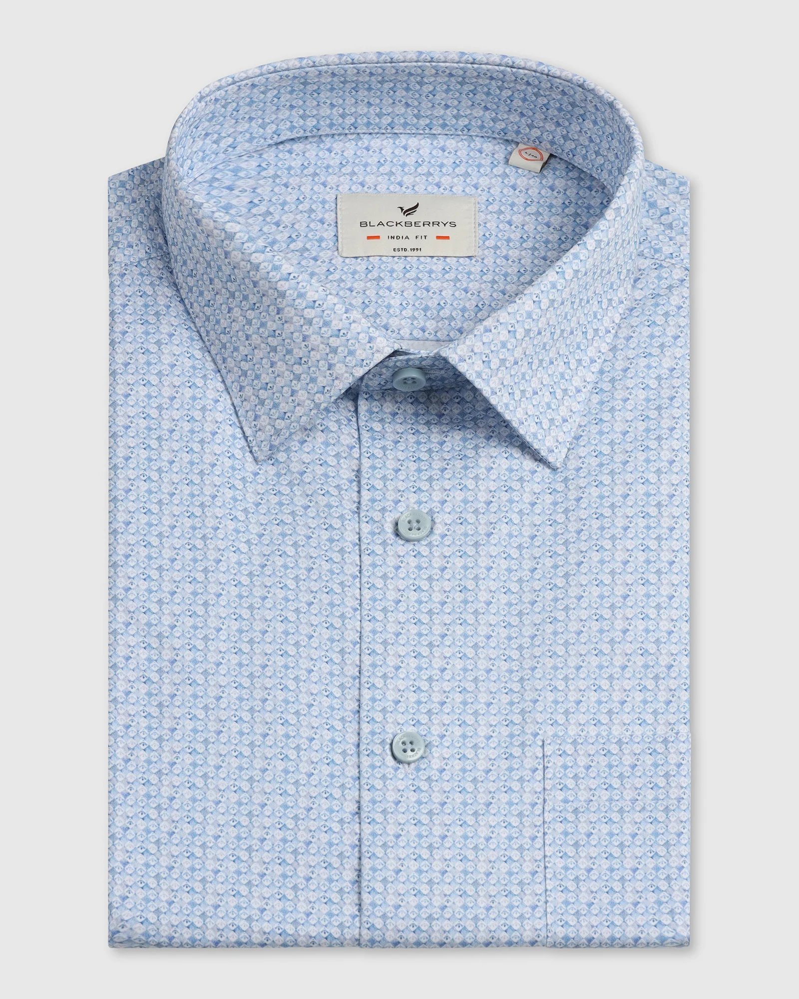 Blue Half Sleeve Printed Shirt - Nicole - Image 5