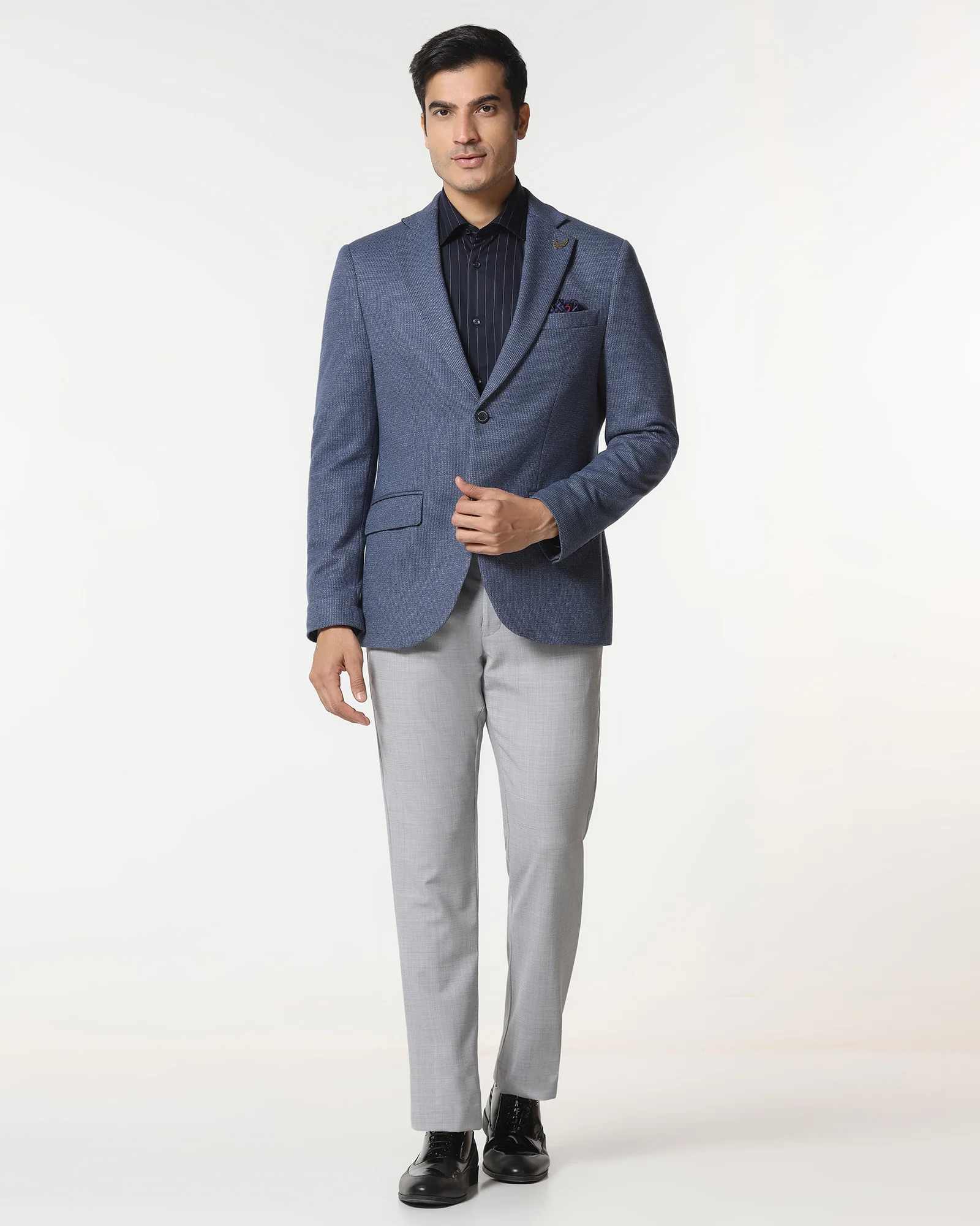 Blue Luxe Textured Blazer - Baleno - Image 3