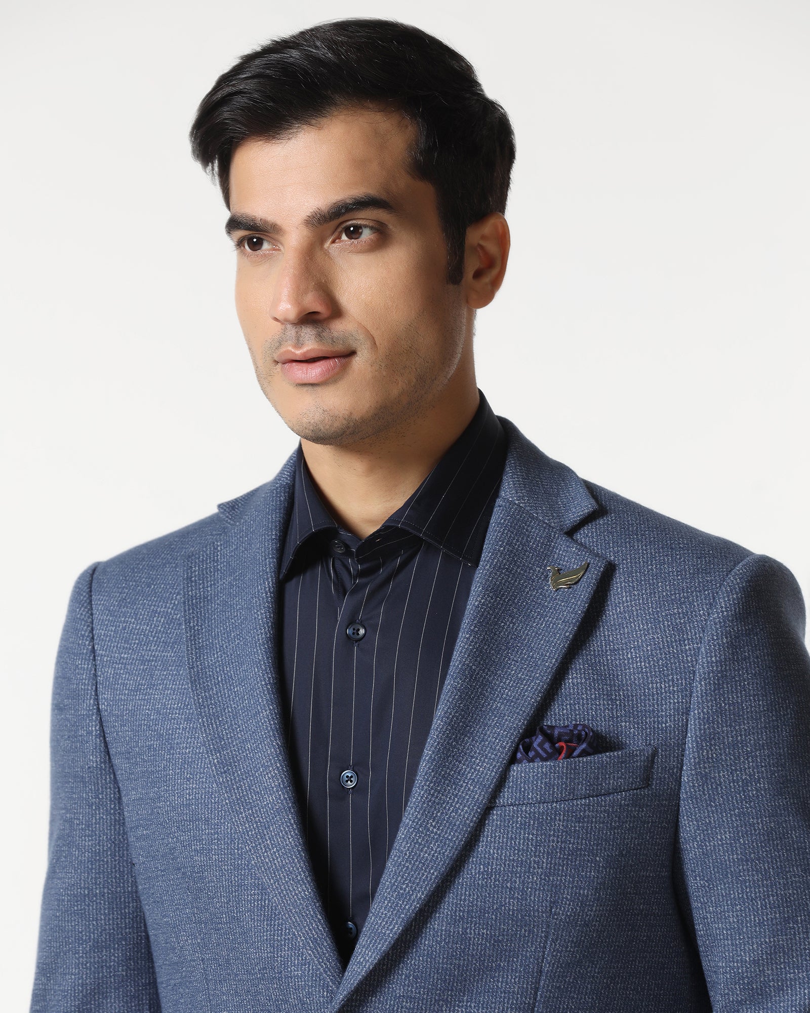 Blue Luxe Textured Blazer - Baleno - Image 4