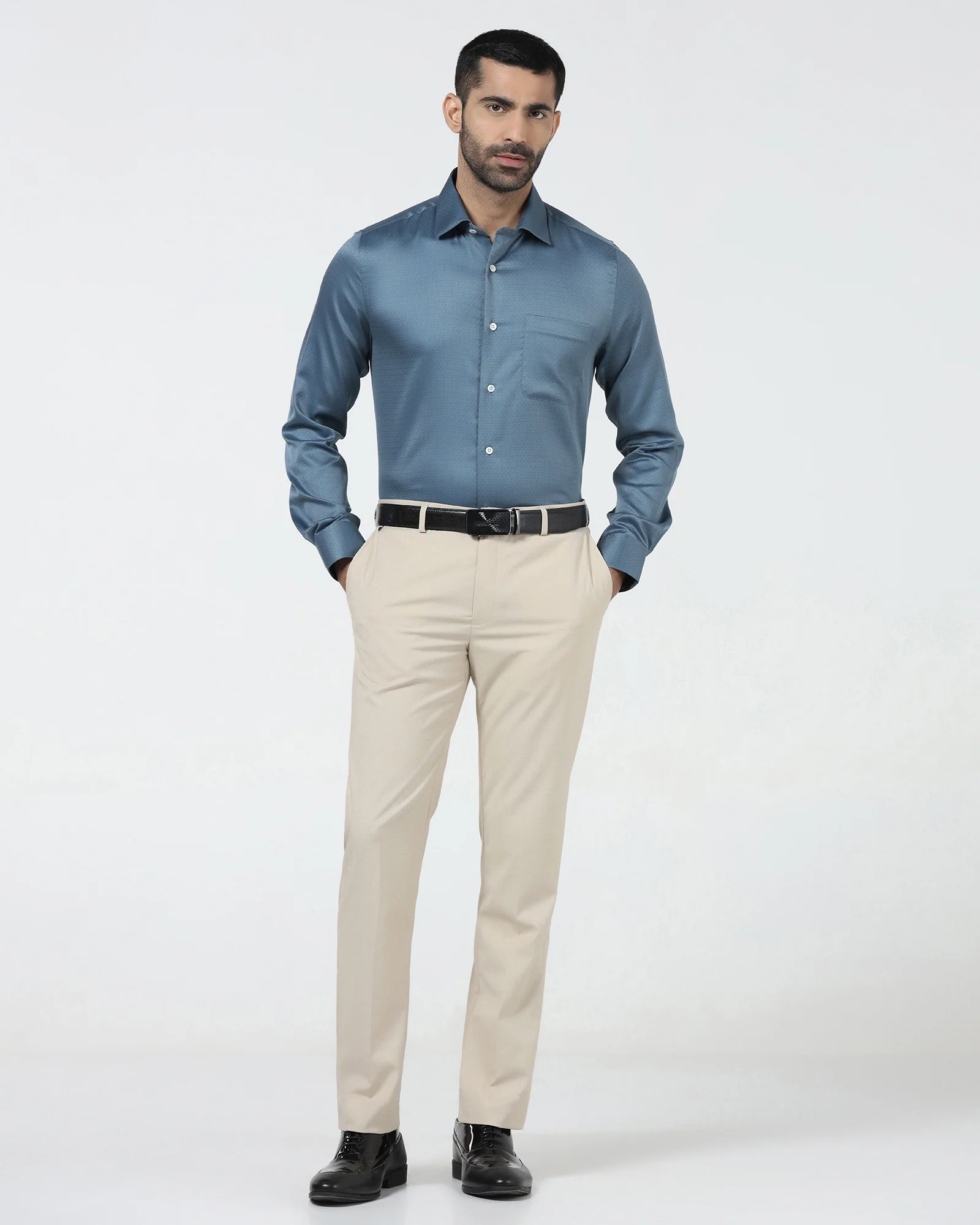 Blue Luxe Textured Shirt - Shutle - Image 3
