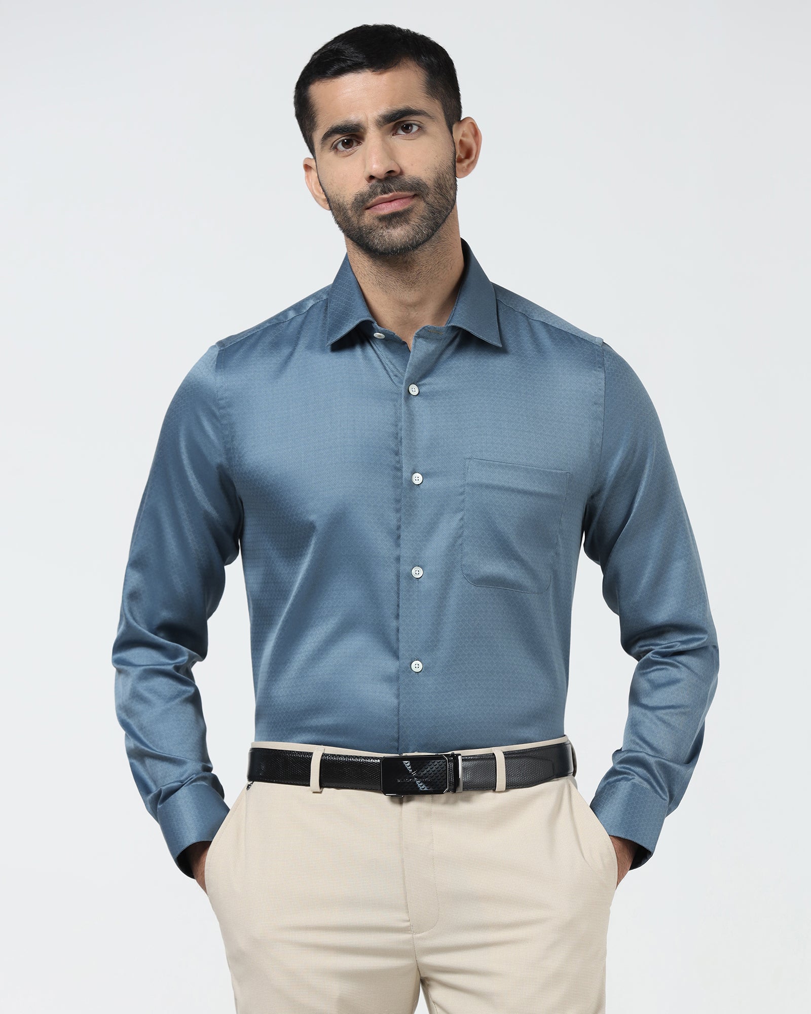Blue Luxe Textured Shirt - Shutle - Image 8