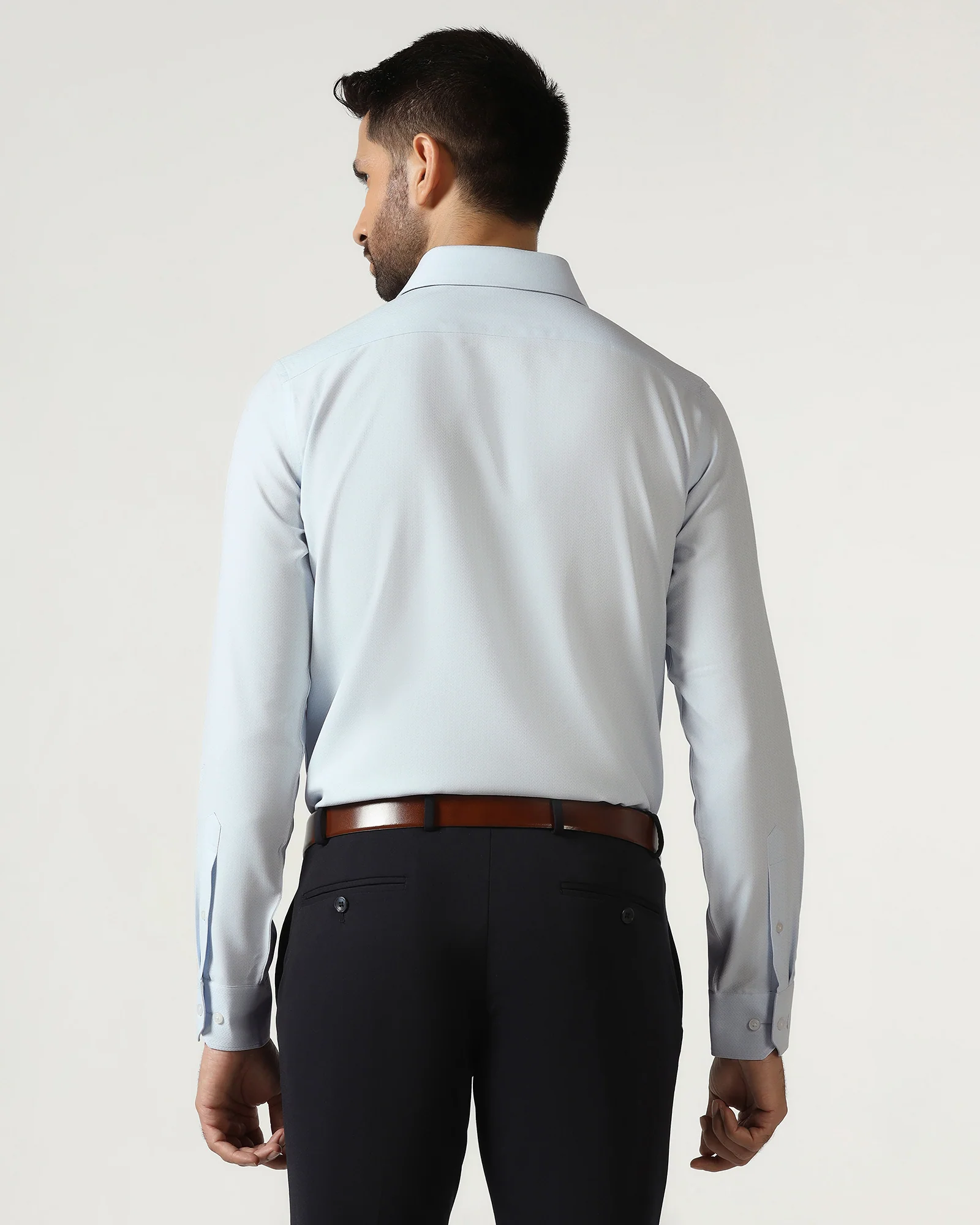 Blue Non Iron Textured Shirt - Racob - Image 2