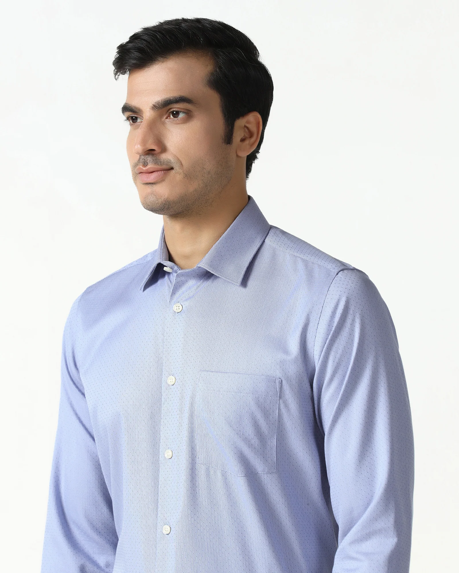 Blue Unwrinkle Textured Shirt - Relate - Image 4