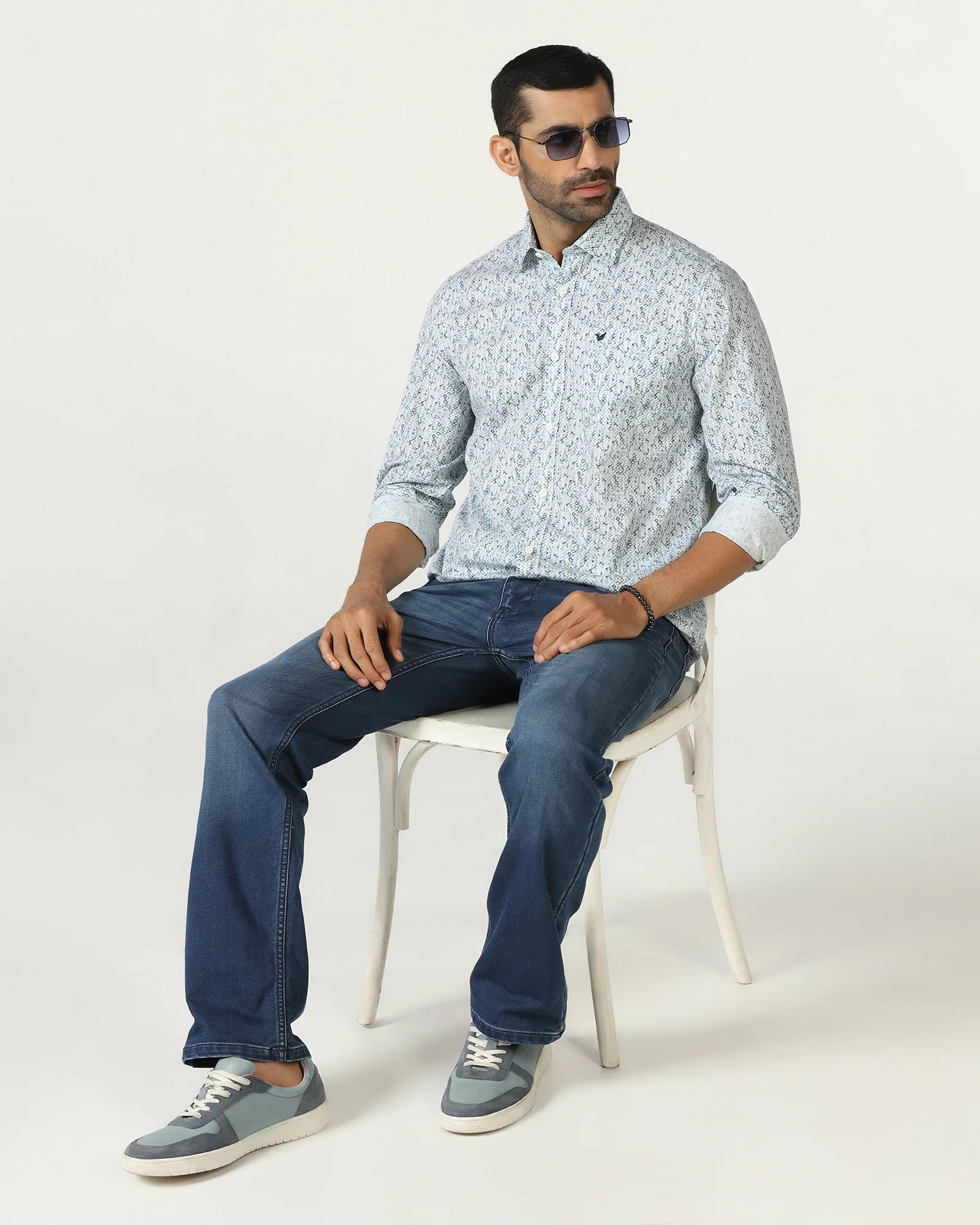 Blue Printed Shirt - Emeric - Image 7