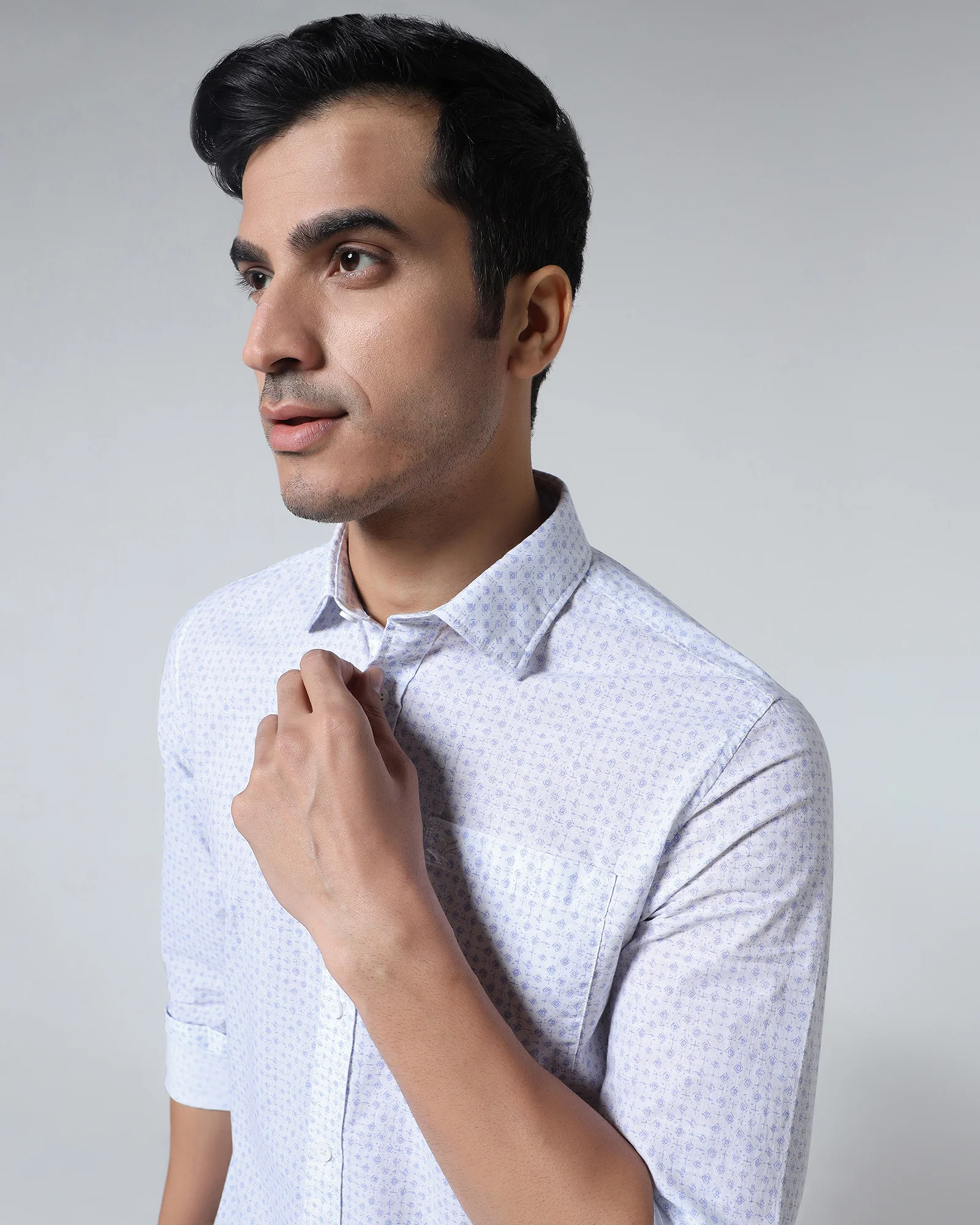 Blue Printed Shirt - Harlad - Image 4