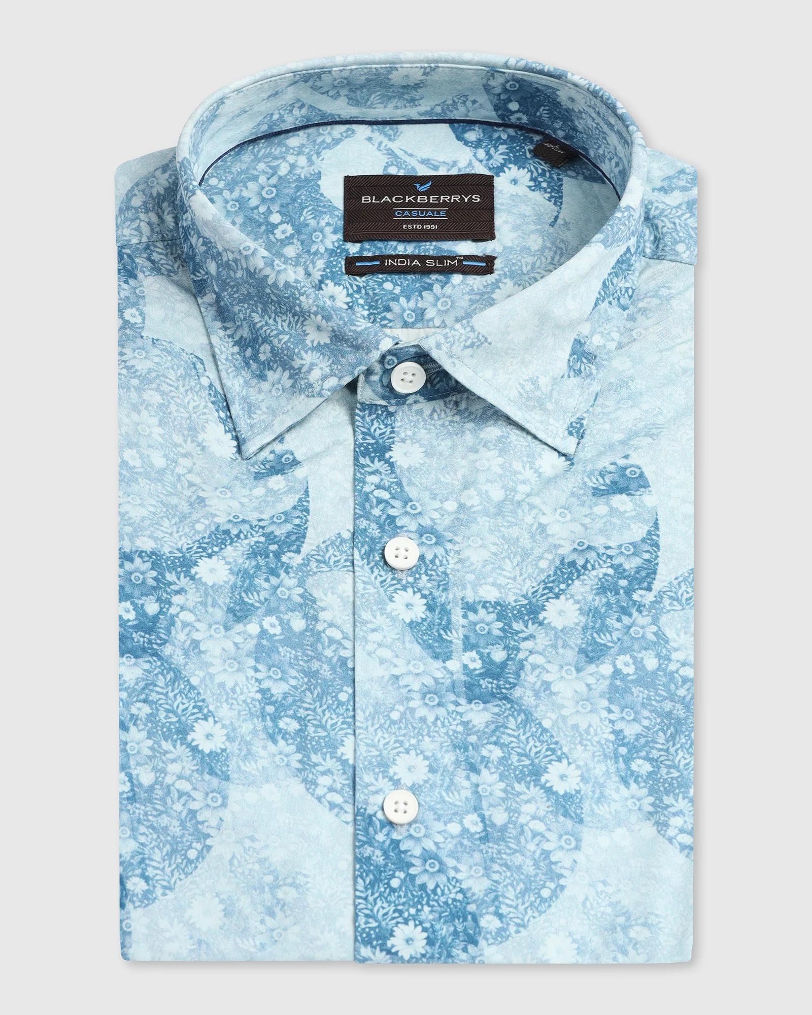 Blue Printed Shirt - Mose - Image 5