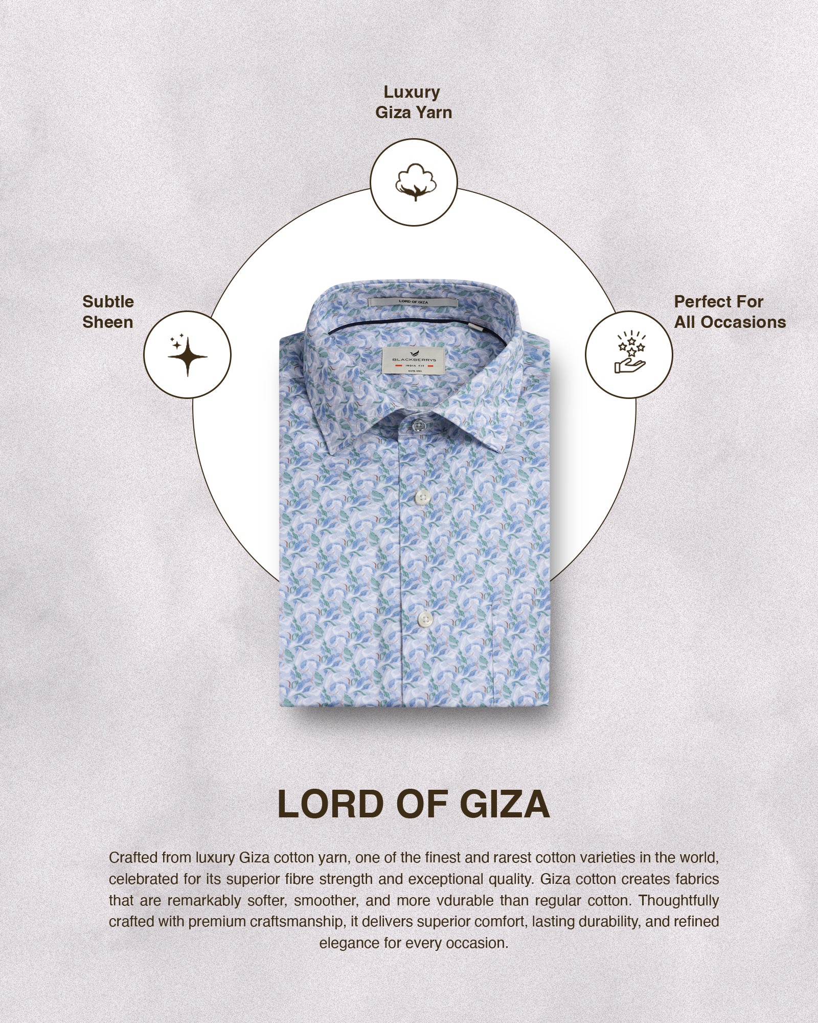 Blue Printed Shirt - Parker - Image 5