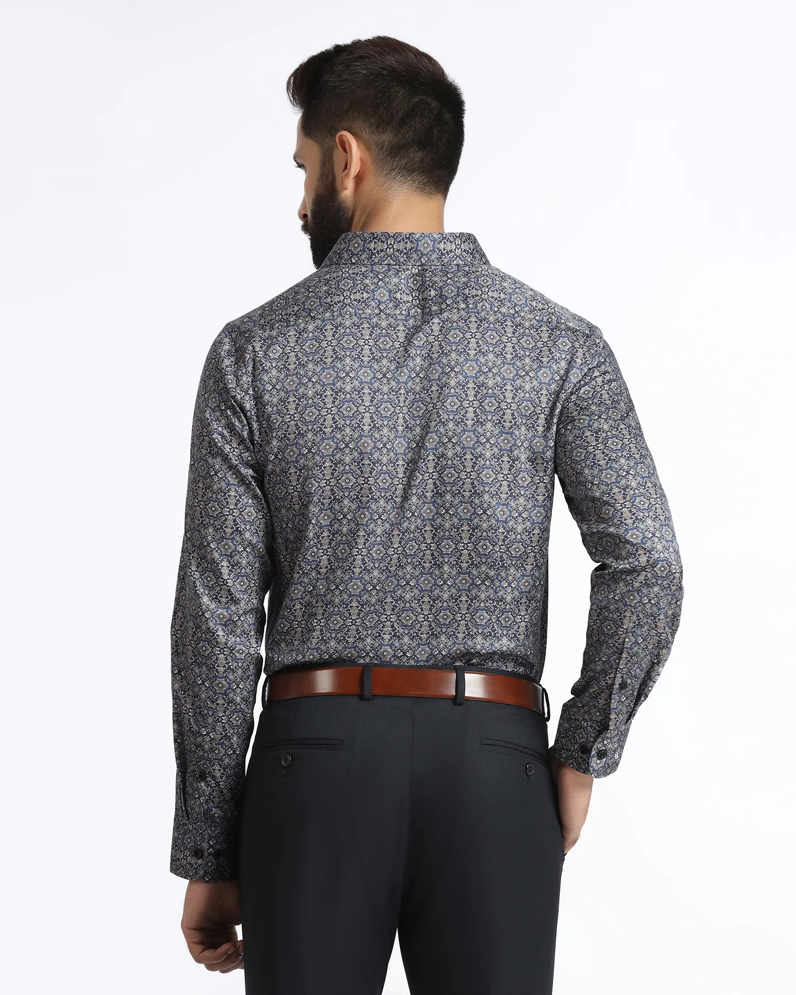 Blue Printed Shirt - Royce - Image 2