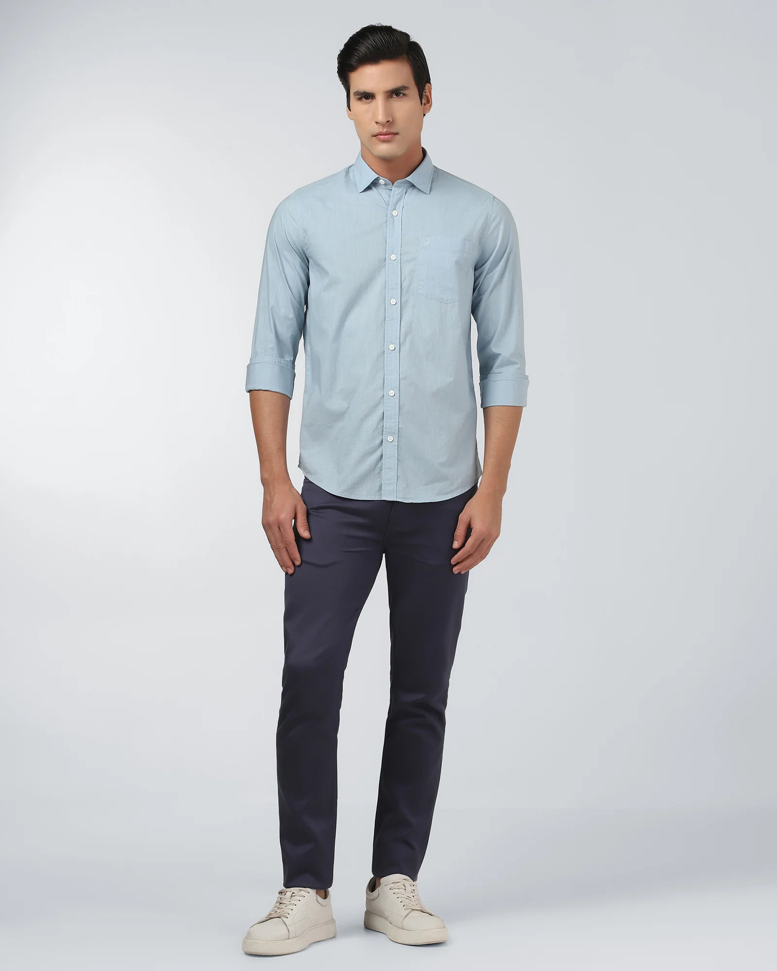 Blue Solid Shirt - Gobert - Image 3