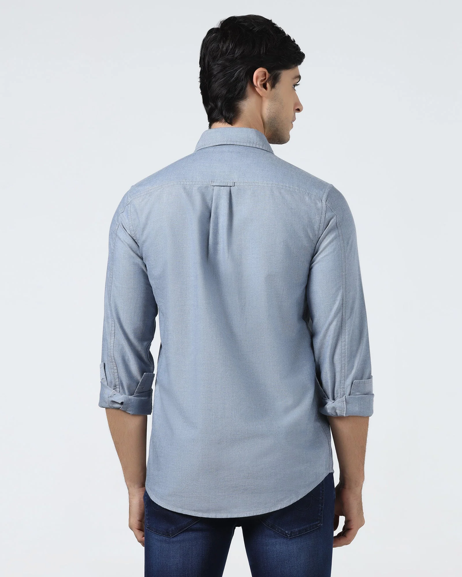 Blue Solid Shirt - Laos - Image 2