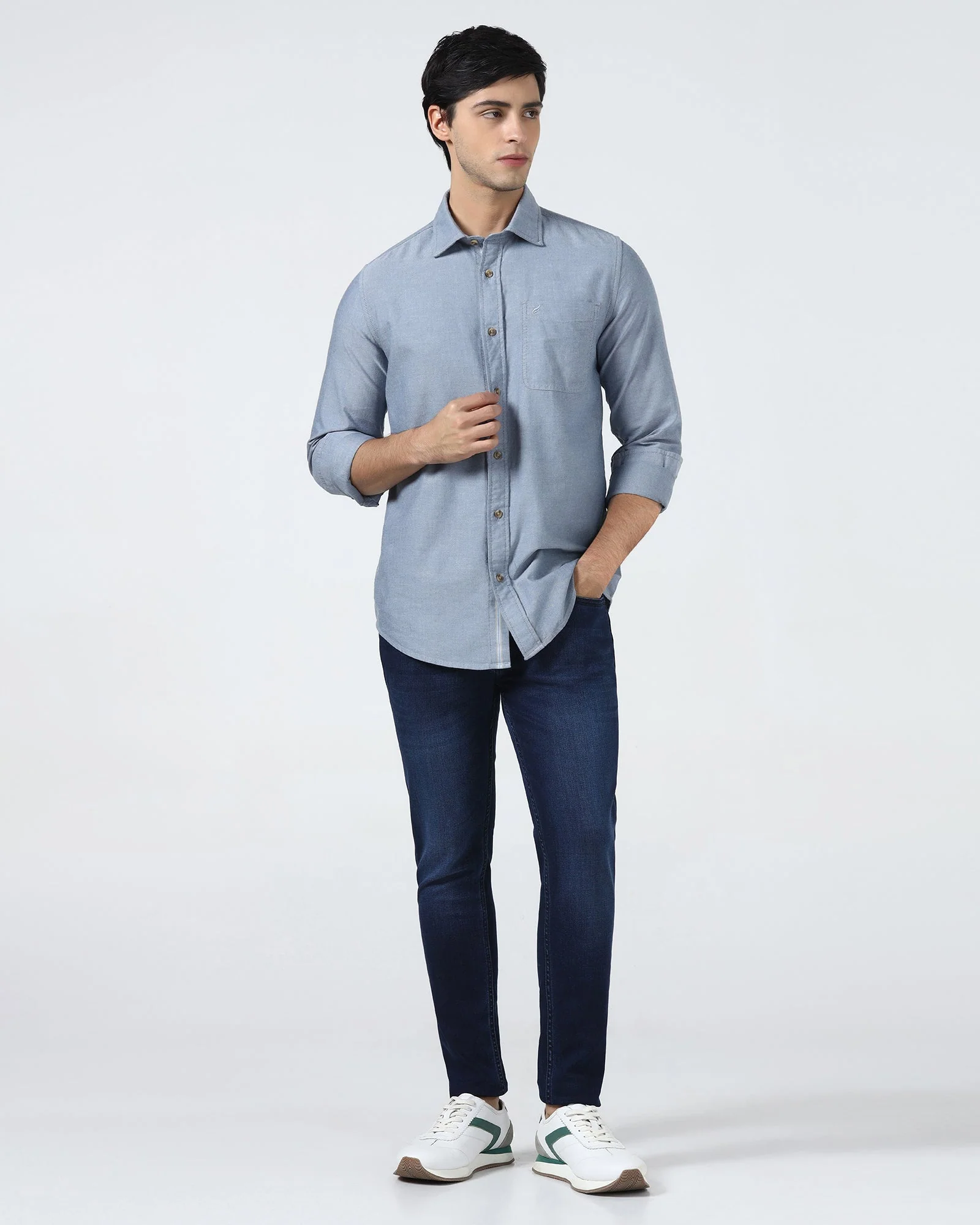 Blue Solid Shirt - Laos - Image 3