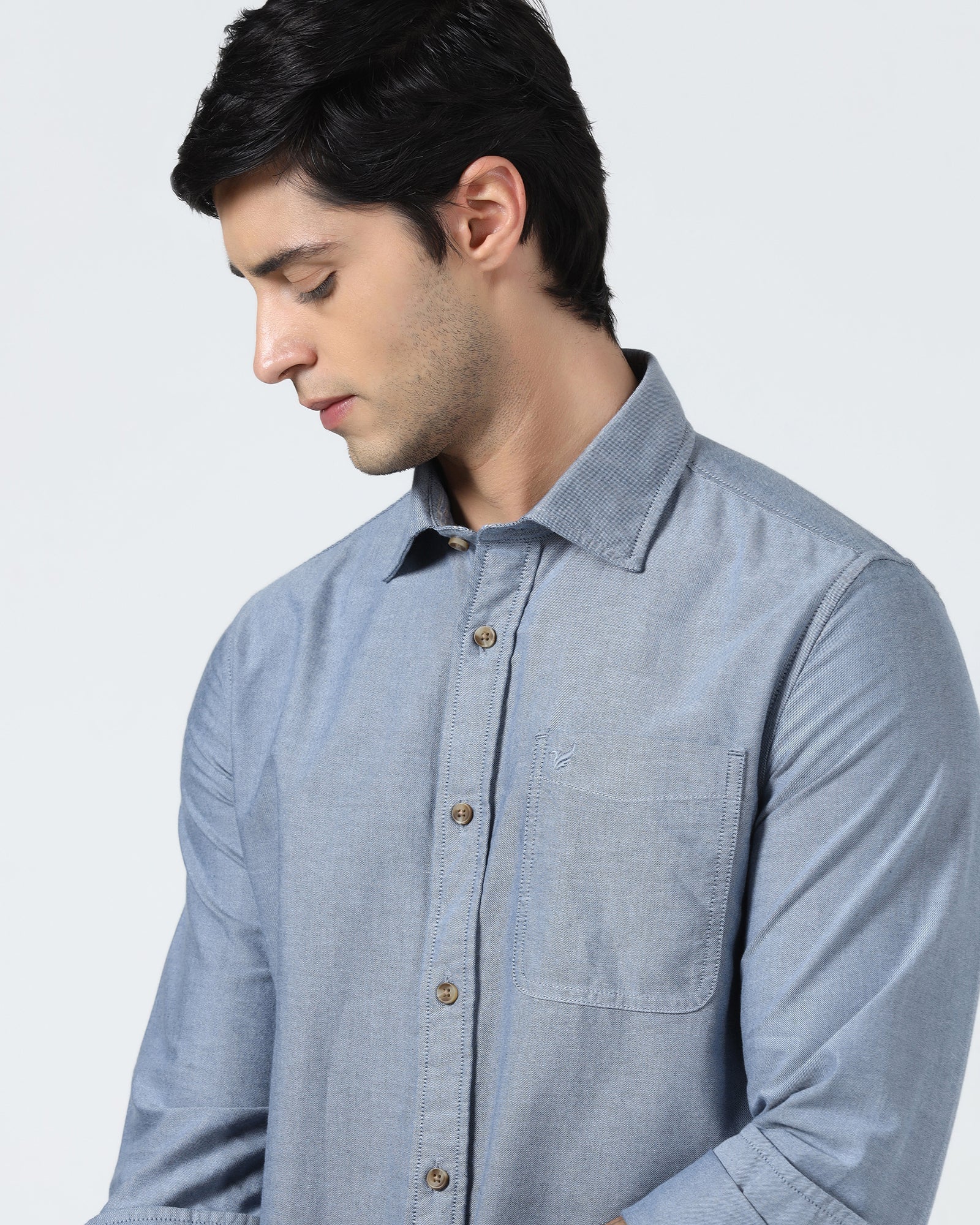 Blue Solid Shirt - Laos - Image 4