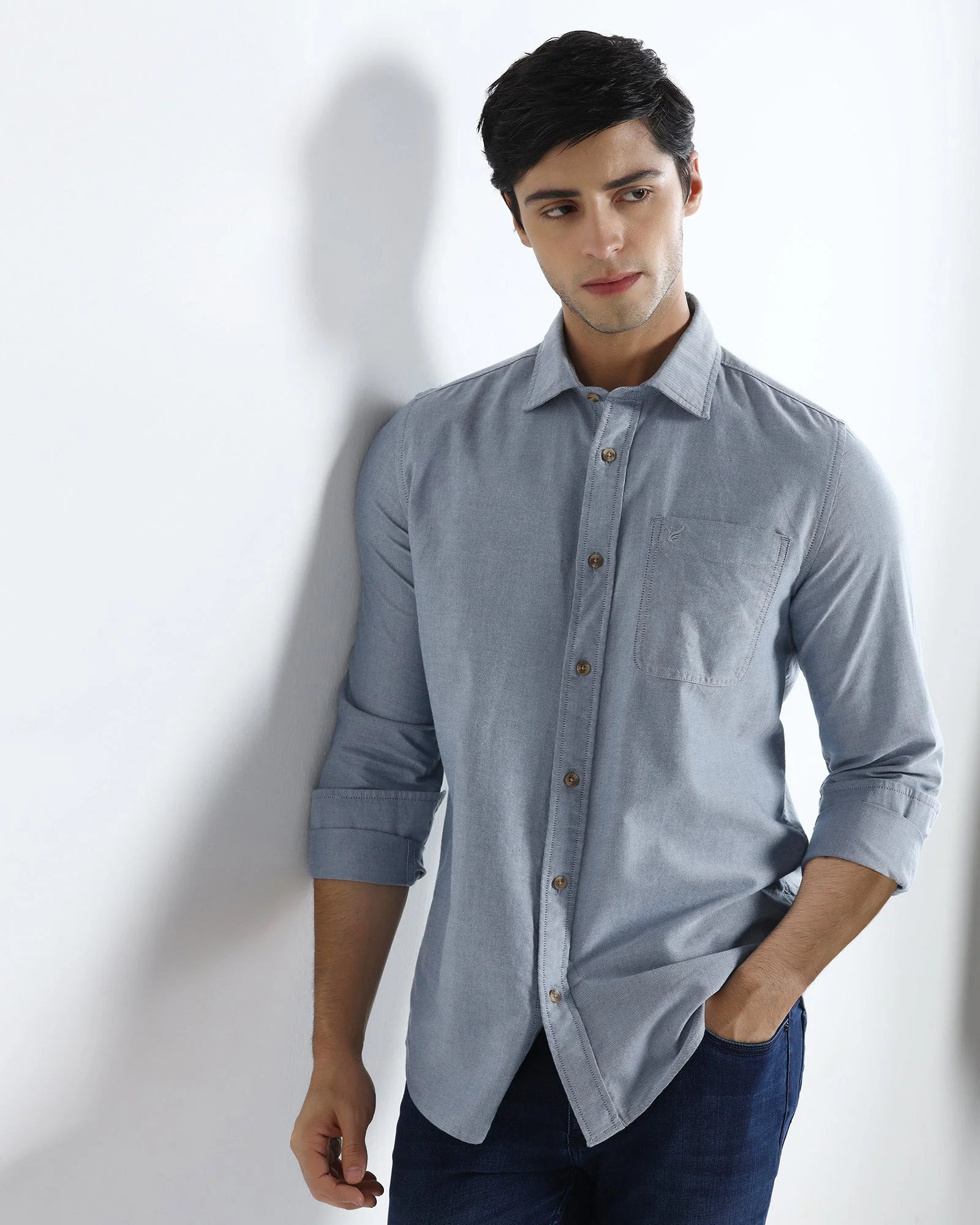 Blue Solid Shirt - Laos - Image 7