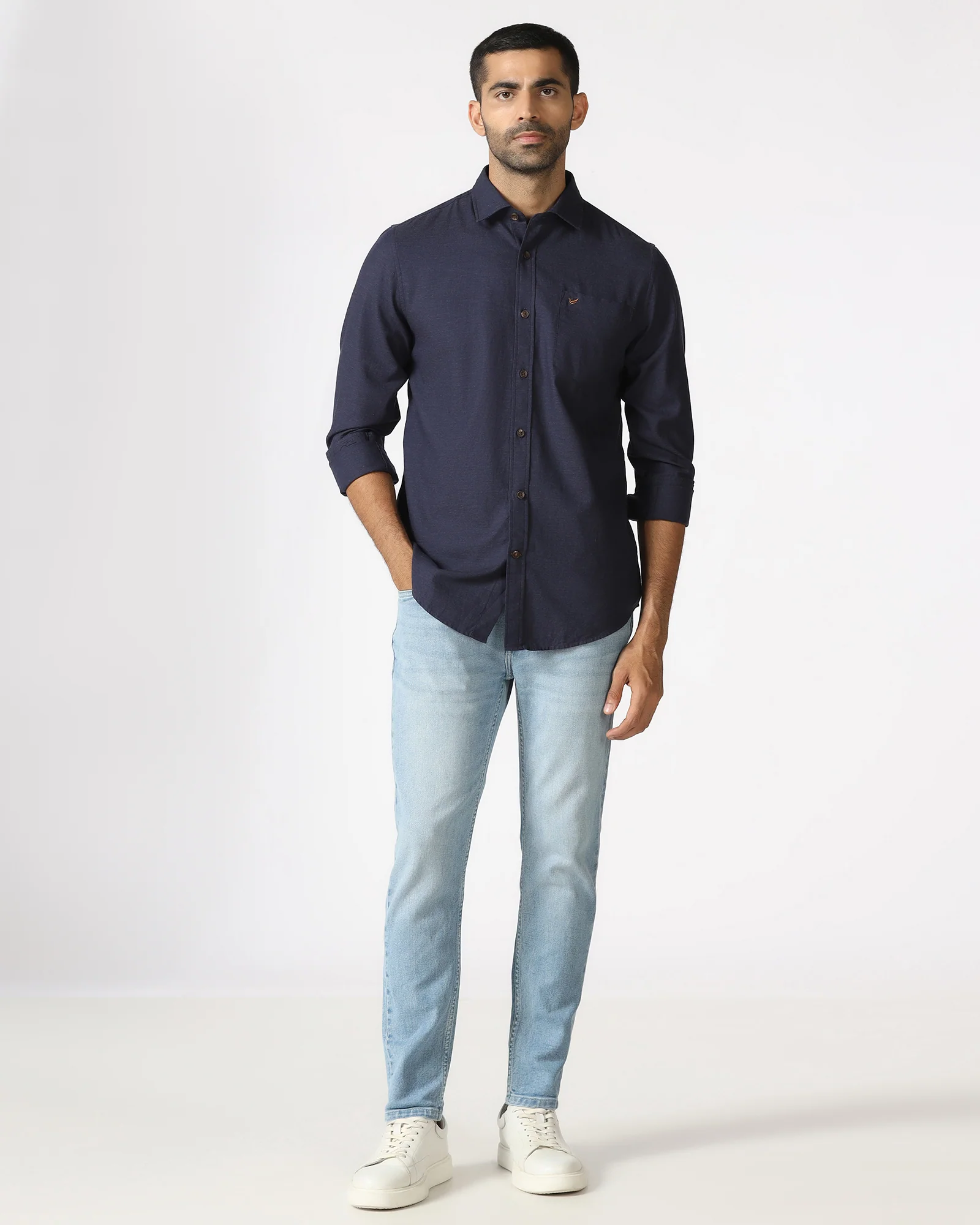 Blue Solid Shirt - Lenox - Image 3