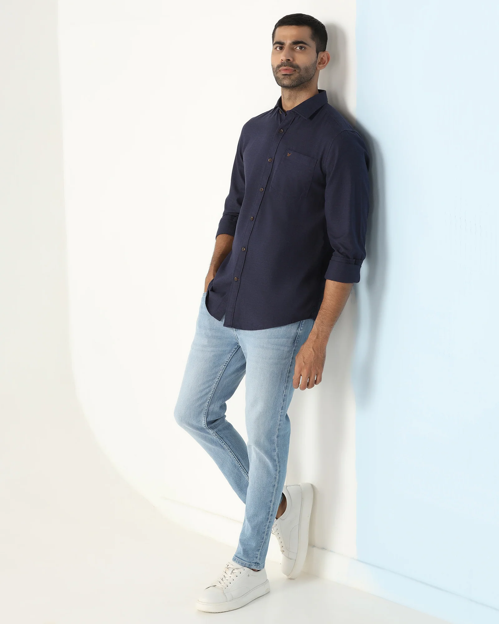 Blue Solid Shirt - Lenox - Image 8
