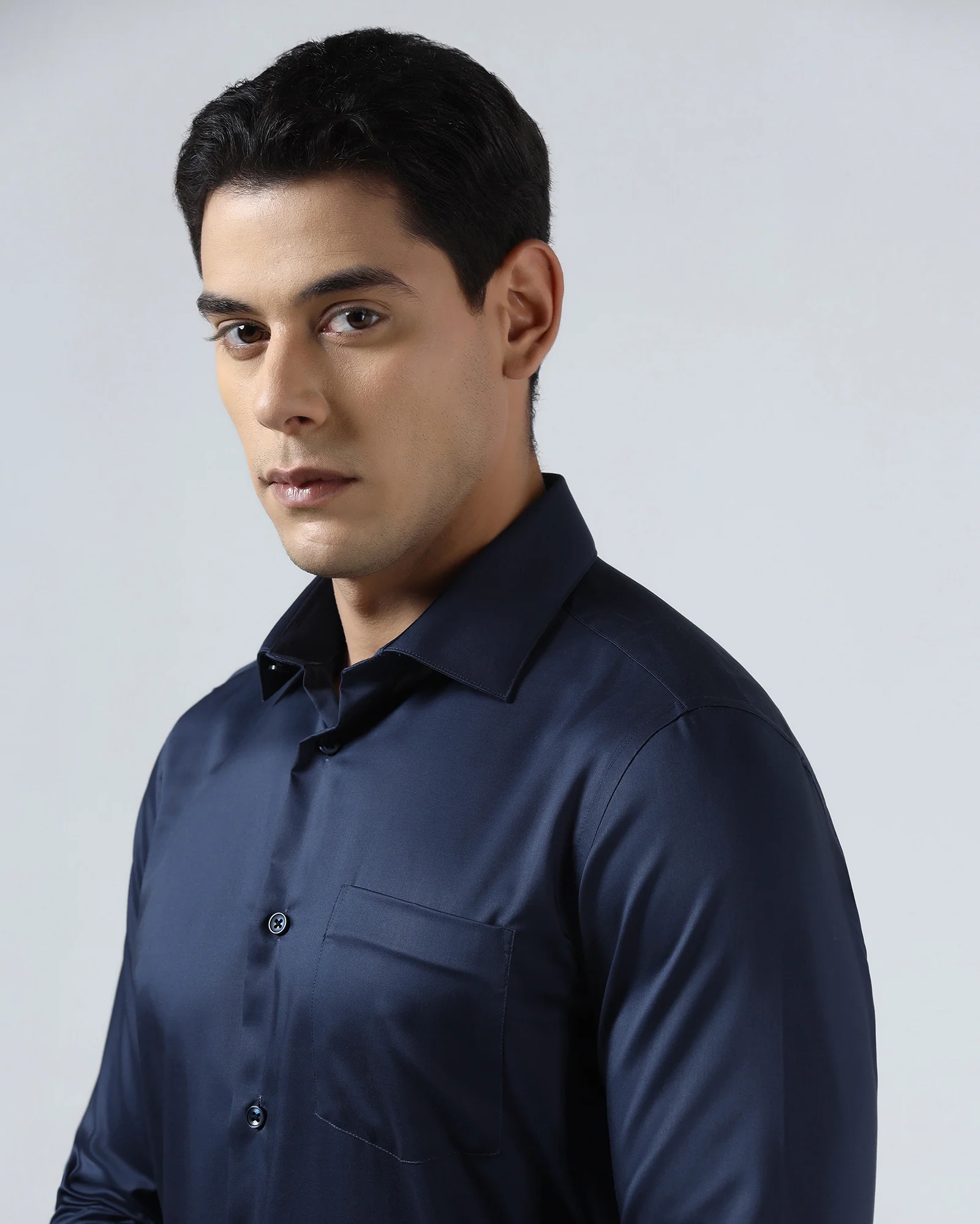 Blue Solid Shirt - Roger - Image 4