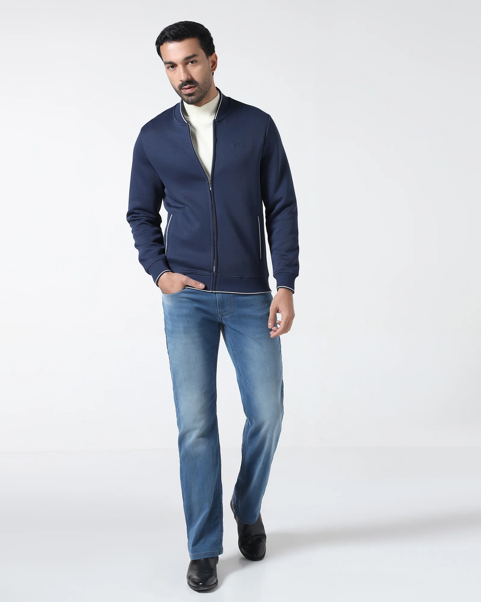 Blue Solid Sweatshirt - Morgo - Image 3