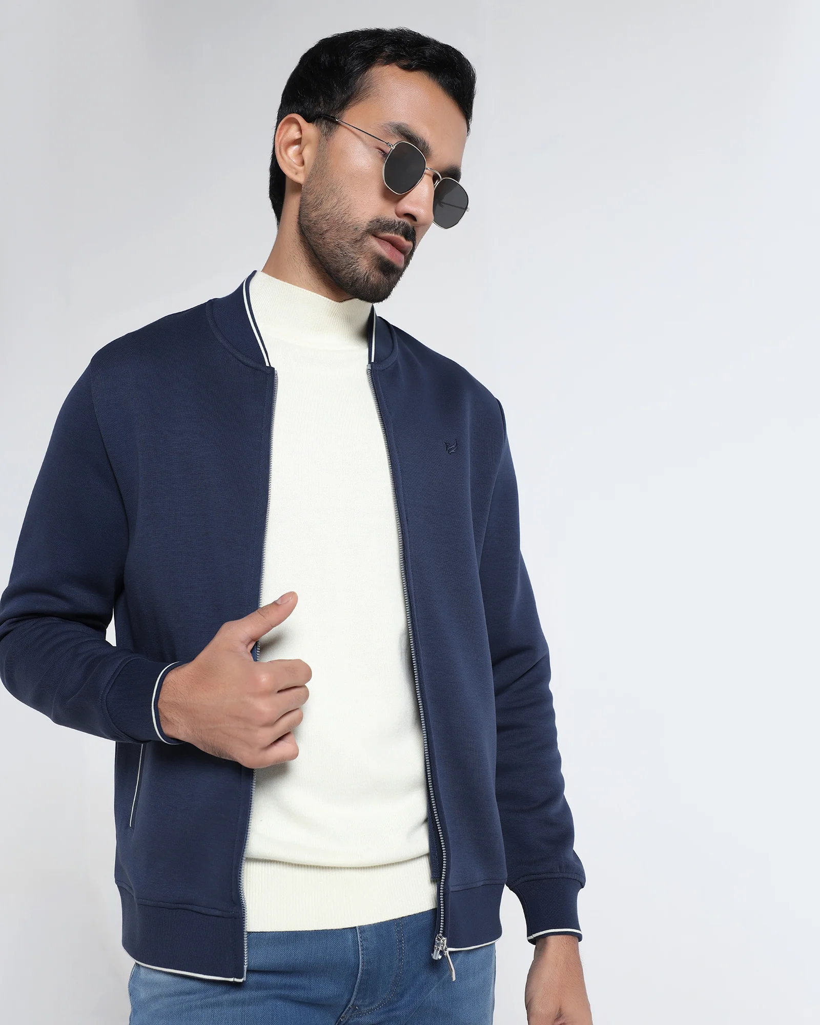 Blue Solid Sweatshirt - Morgo - Image 5