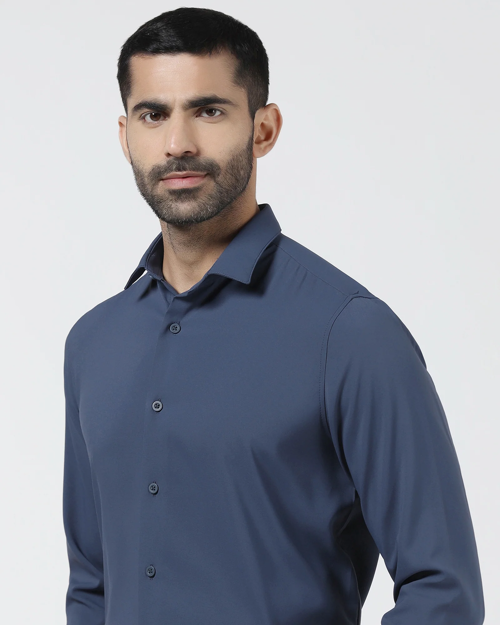Blue TechPro Solid Shirt - Shephard - Image 4