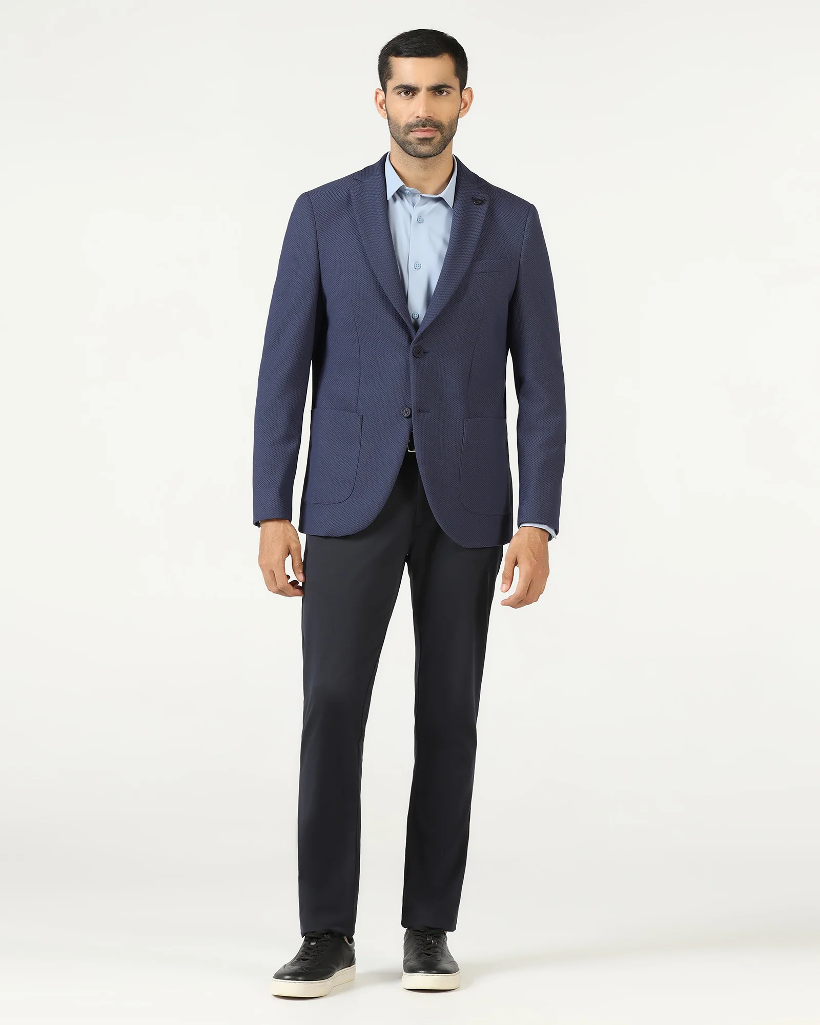 Blue TechPro Textured Blazer - Bowmore - Image 3