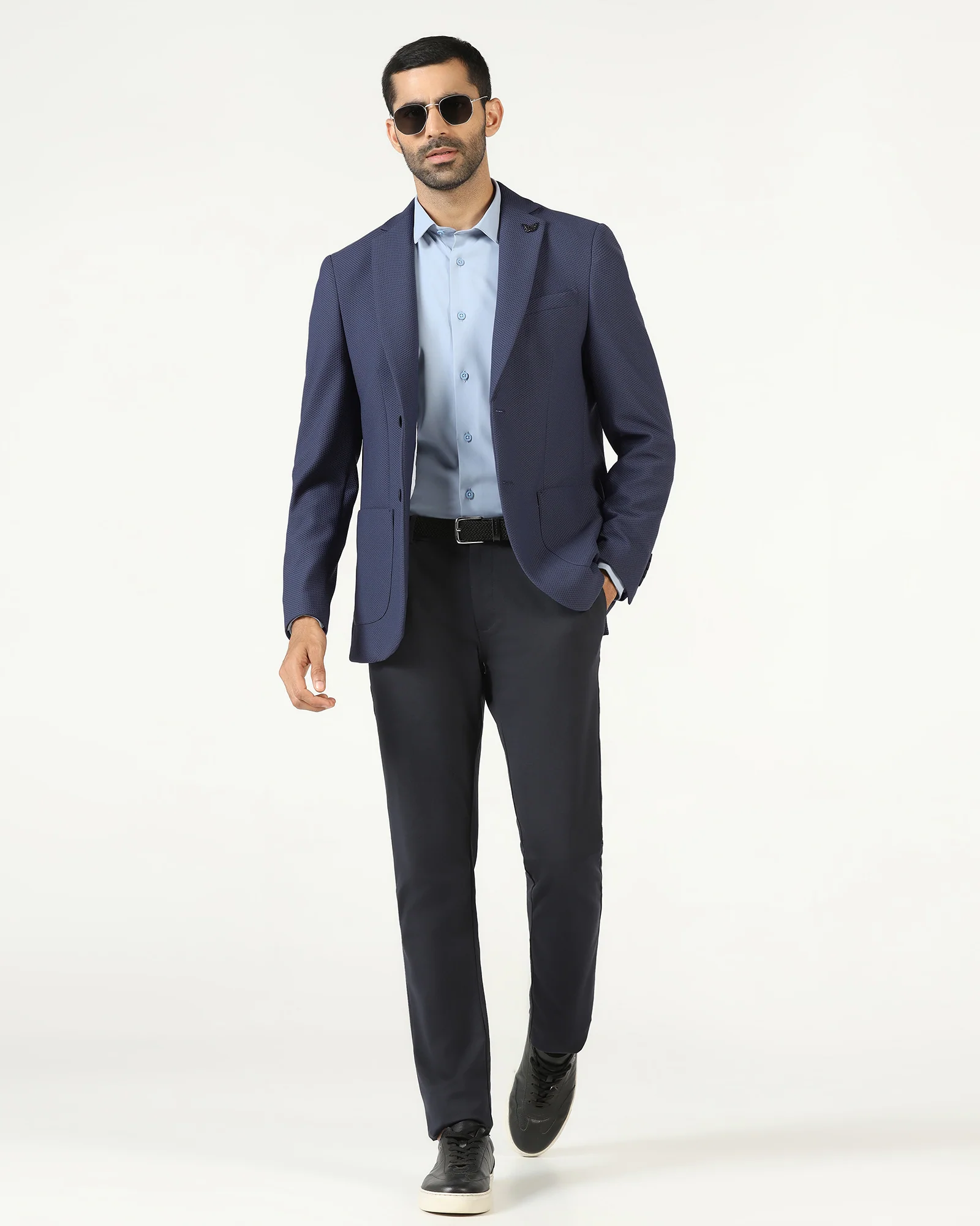 Blue TechPro Textured Blazer - Bowmore - Image 6