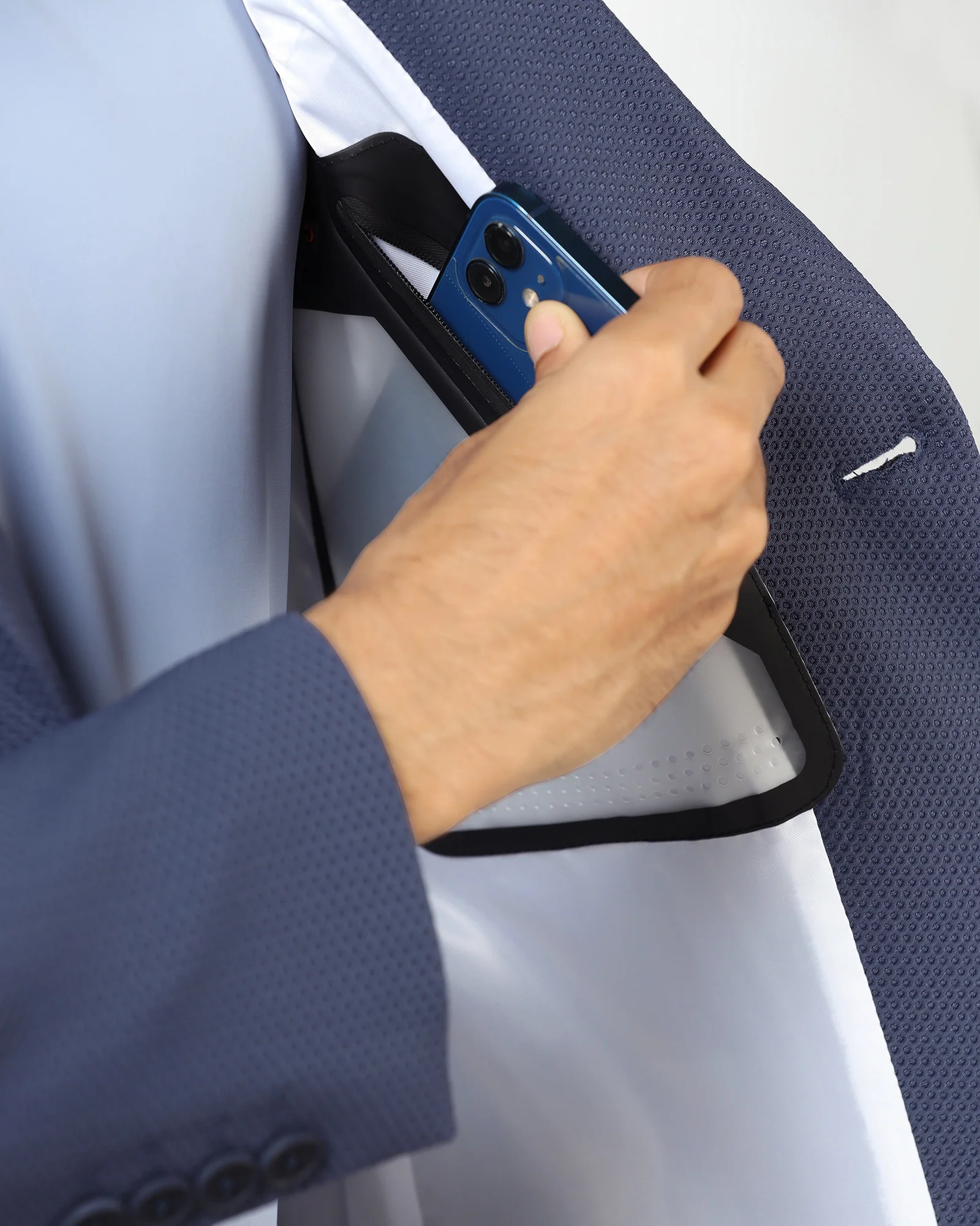Blue TechPro Textured Blazer - Bowmore - Image 8