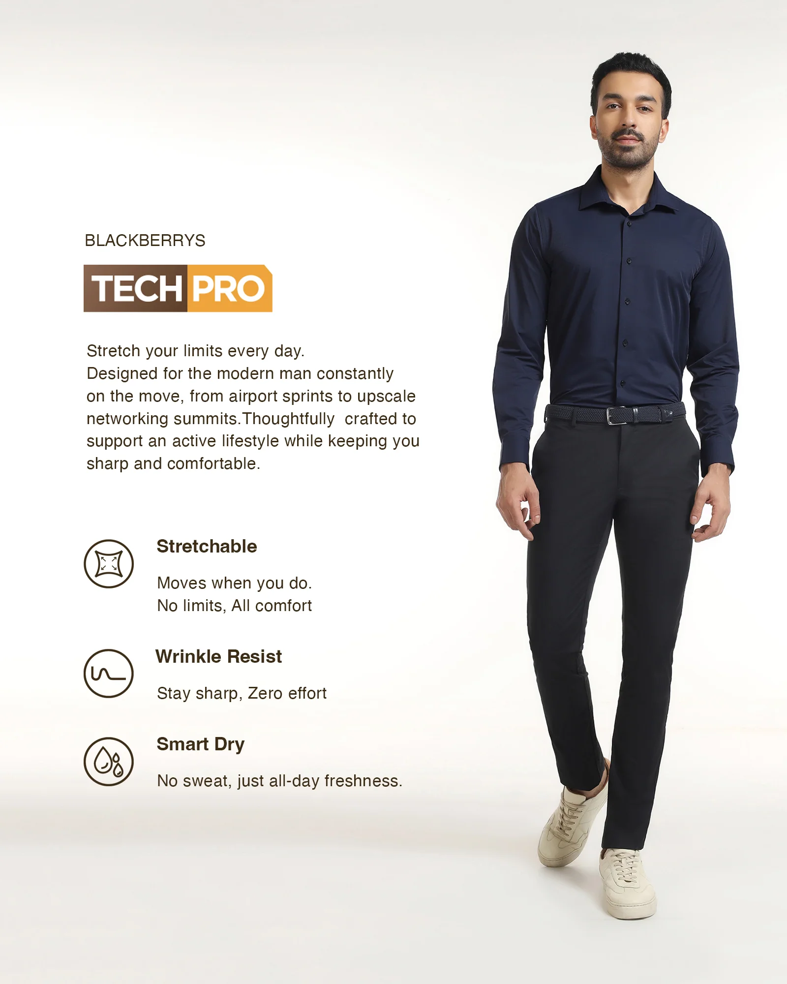 Blue TechPro Textured Shirt - Genepy - Image 3