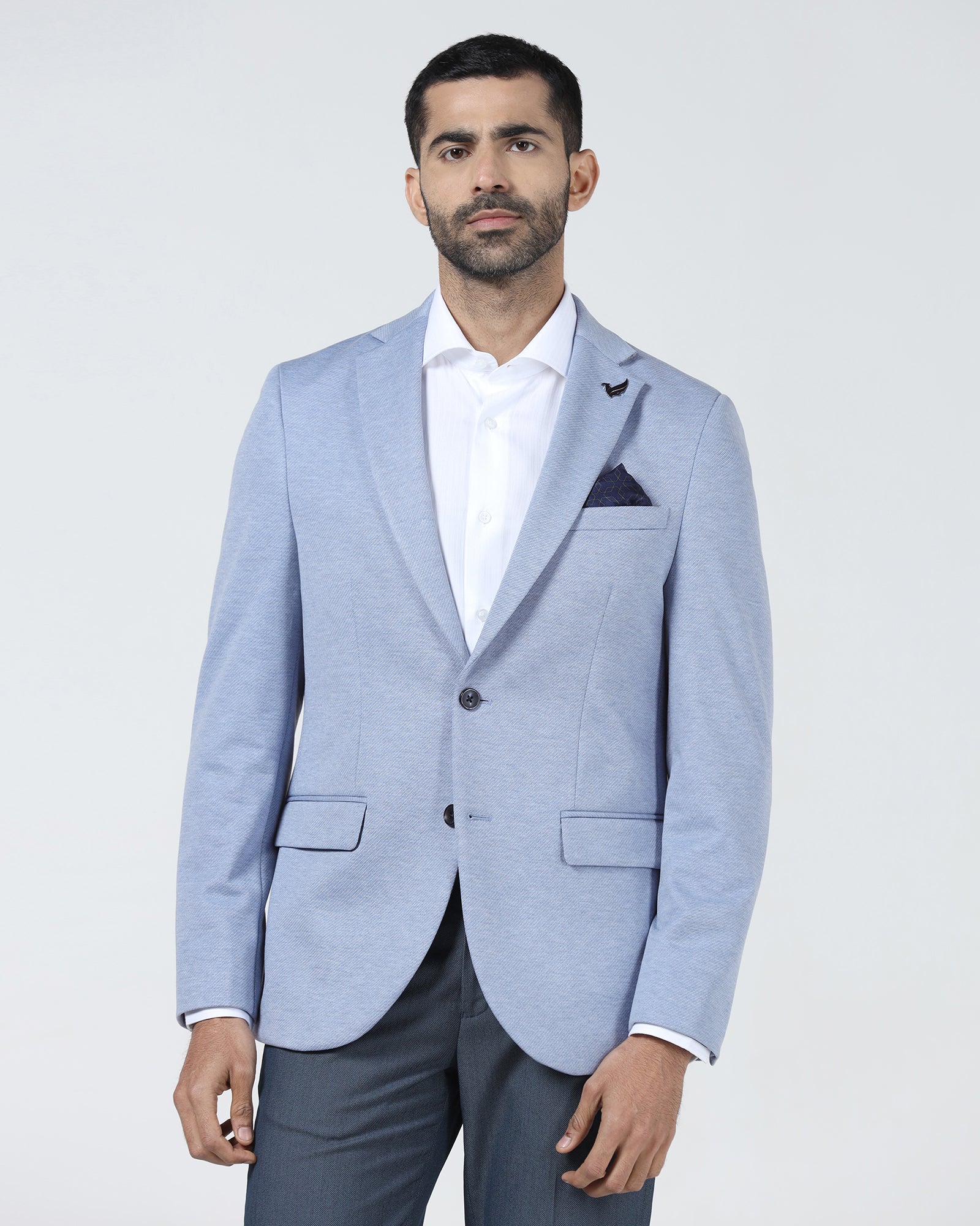 Blue Textured Blazer - Declan