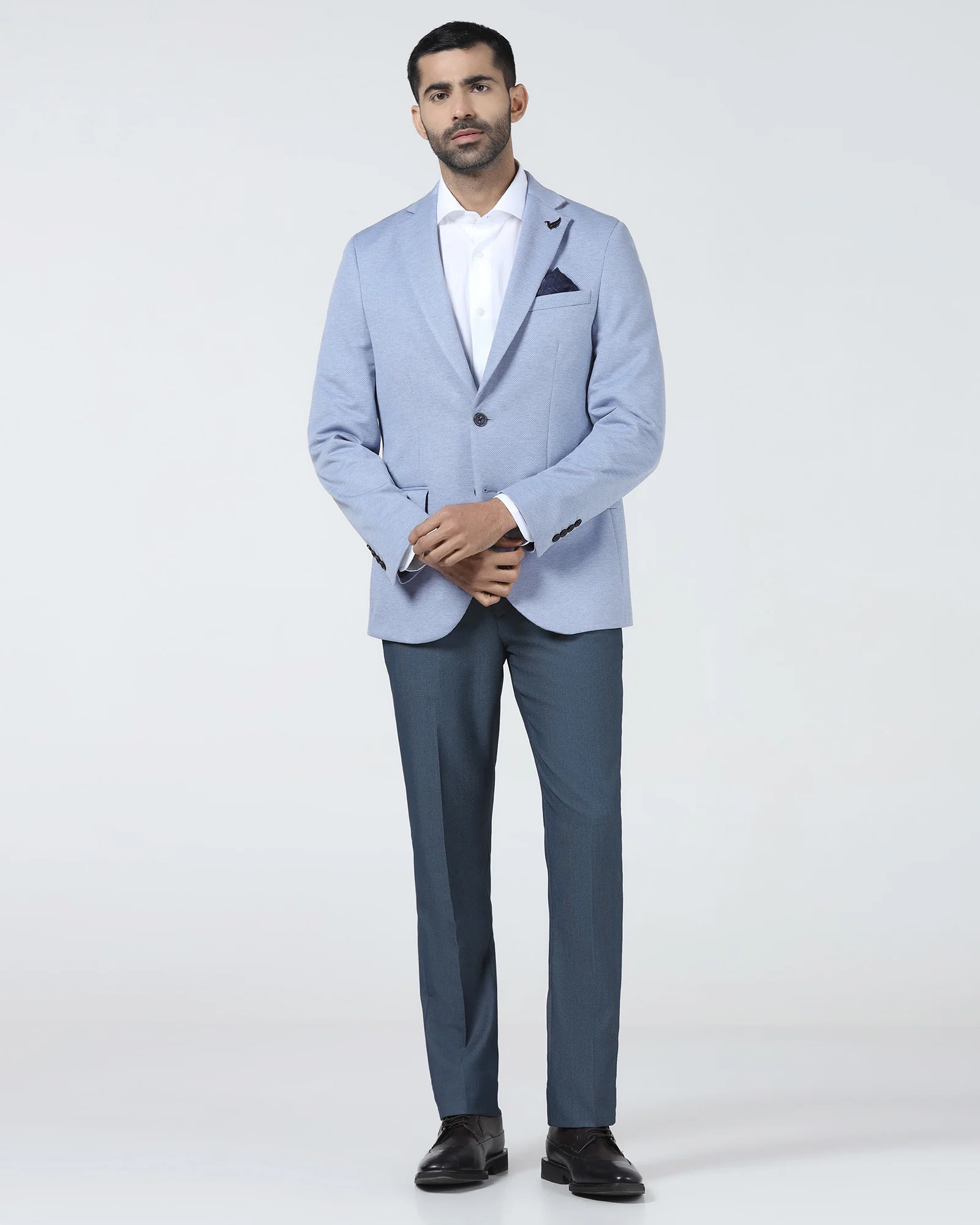 Blue Textured Blazer - Declan - Image 3