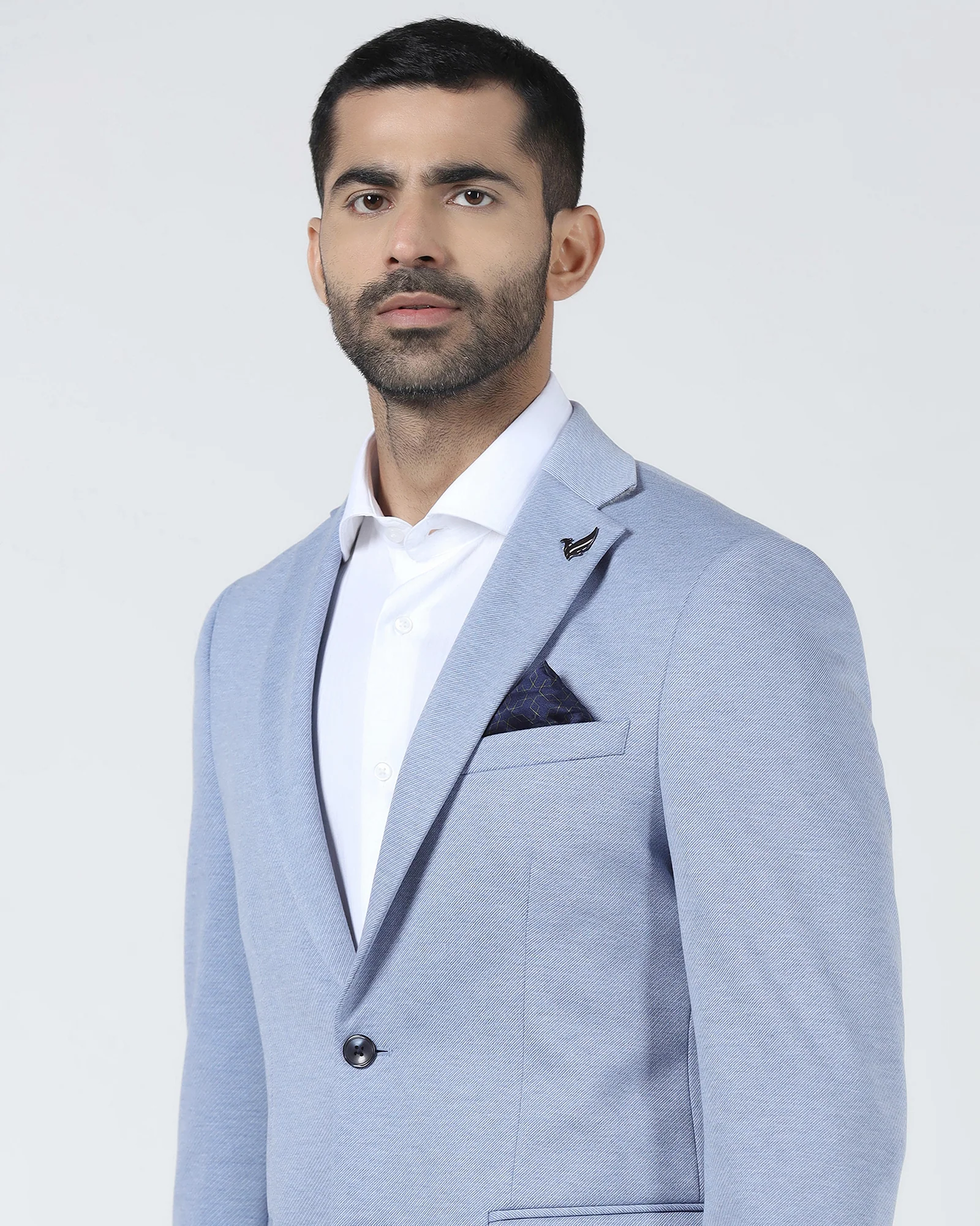 Blue Textured Blazer - Declan - Image 4
