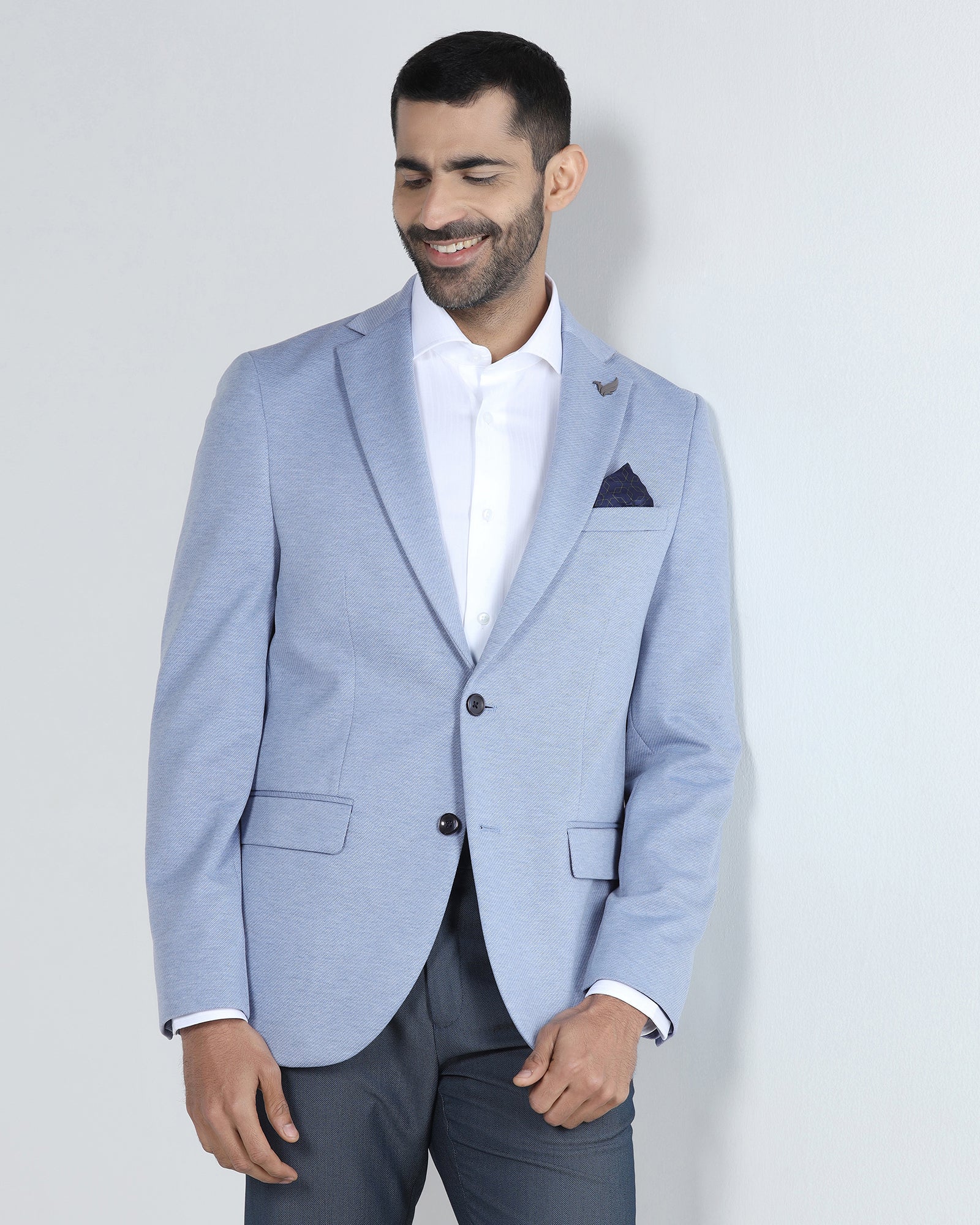Blue Textured Blazer - Declan - Image 7