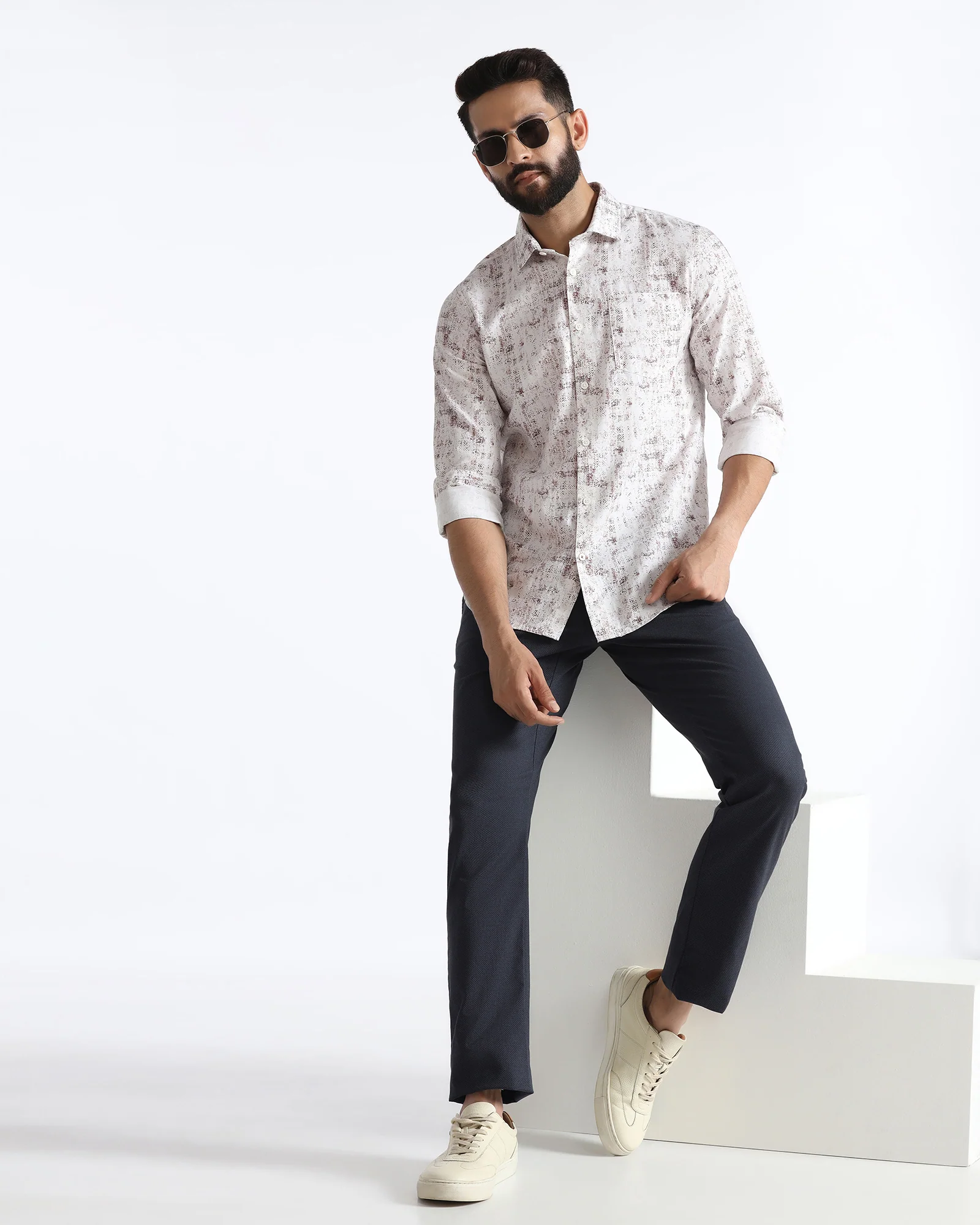 Blue Textured Khakis - Harry - Image 5
