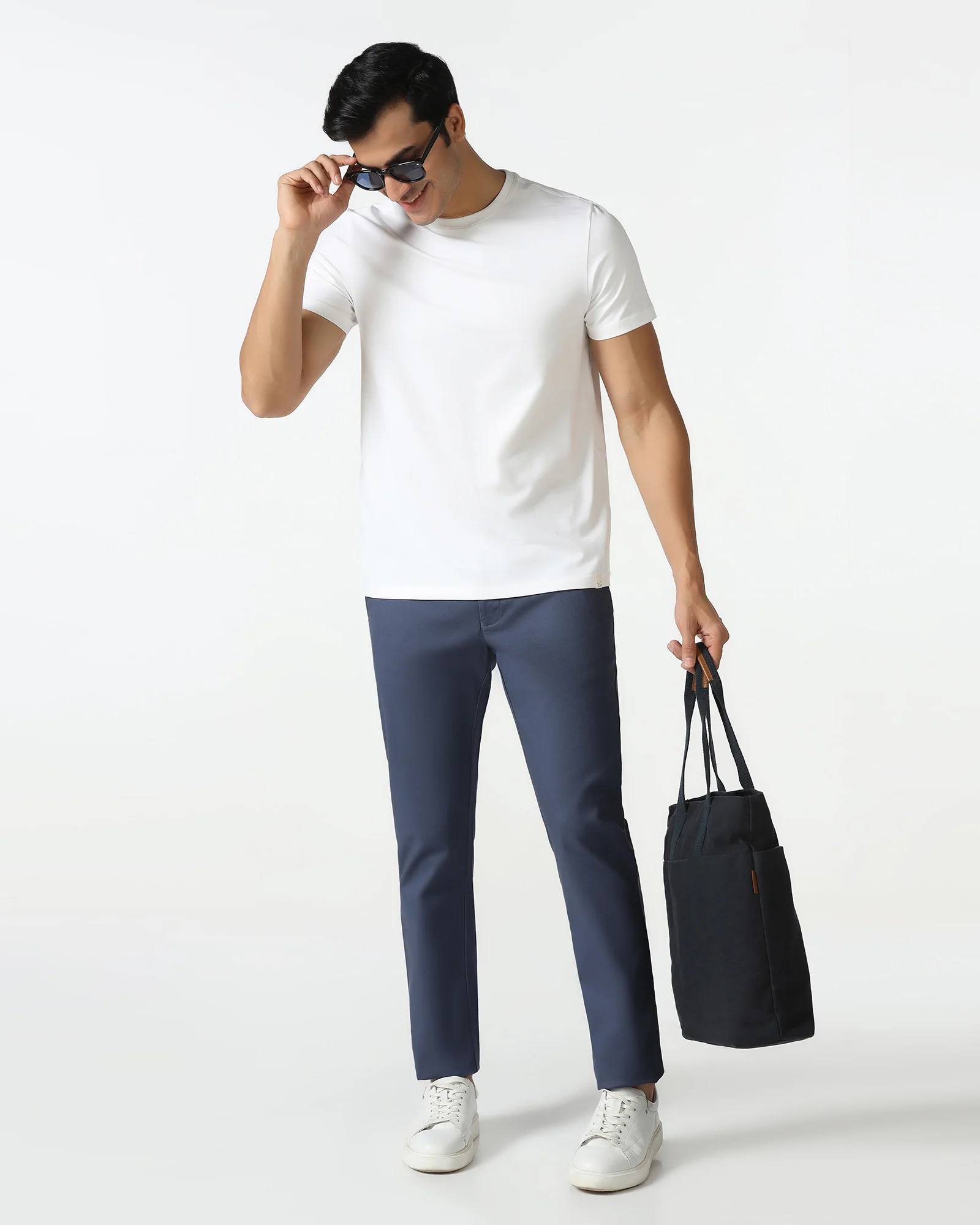 Blue Textured Khakis - Kary - Image 7