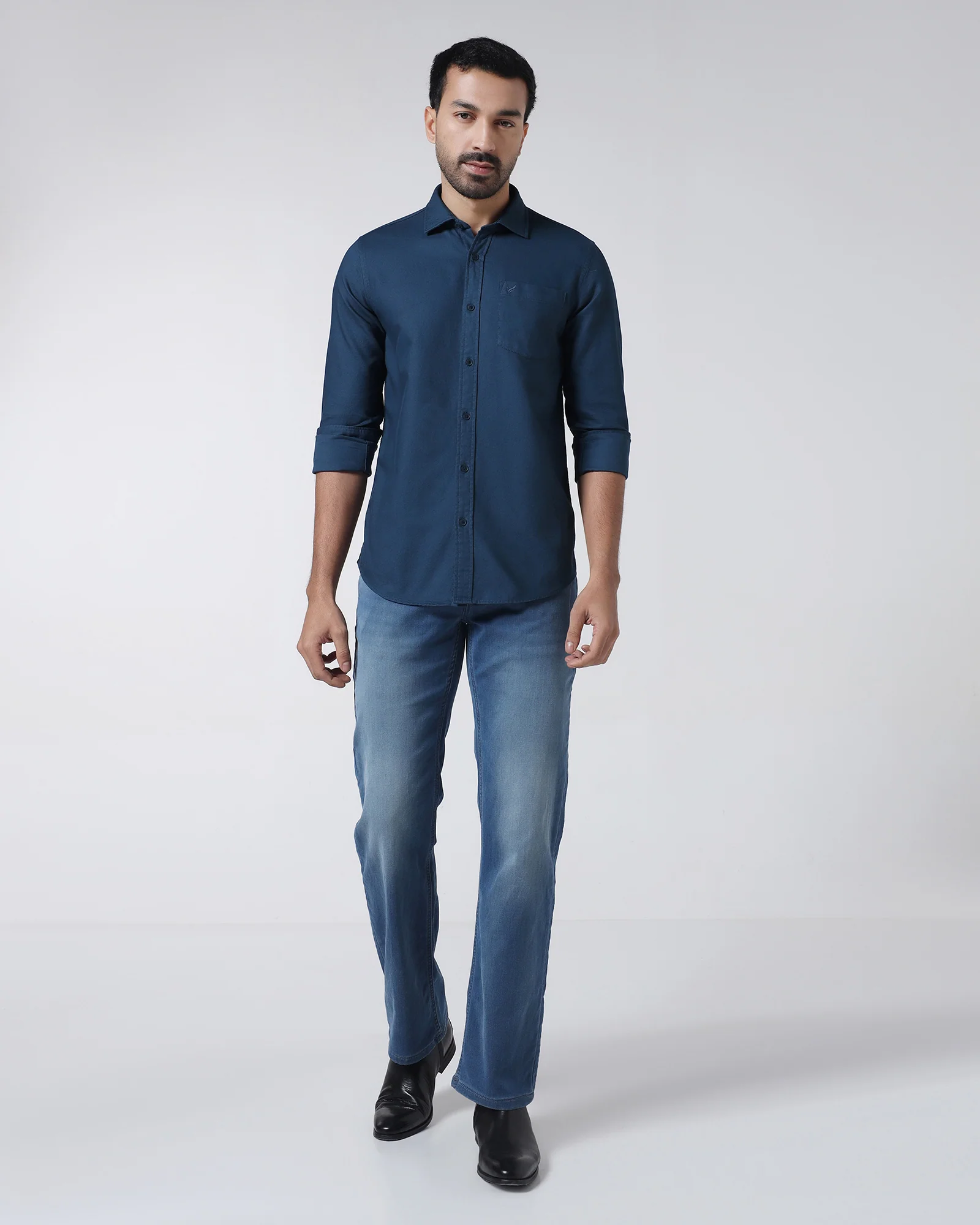 Blue Textured Shirt - Caty - Image 3
