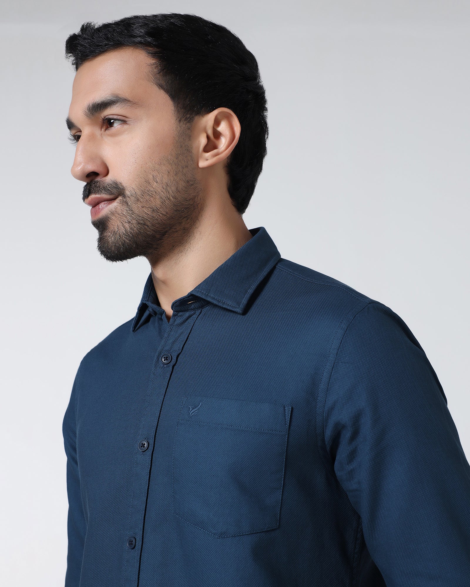 Blue Textured Shirt - Caty - Image 4