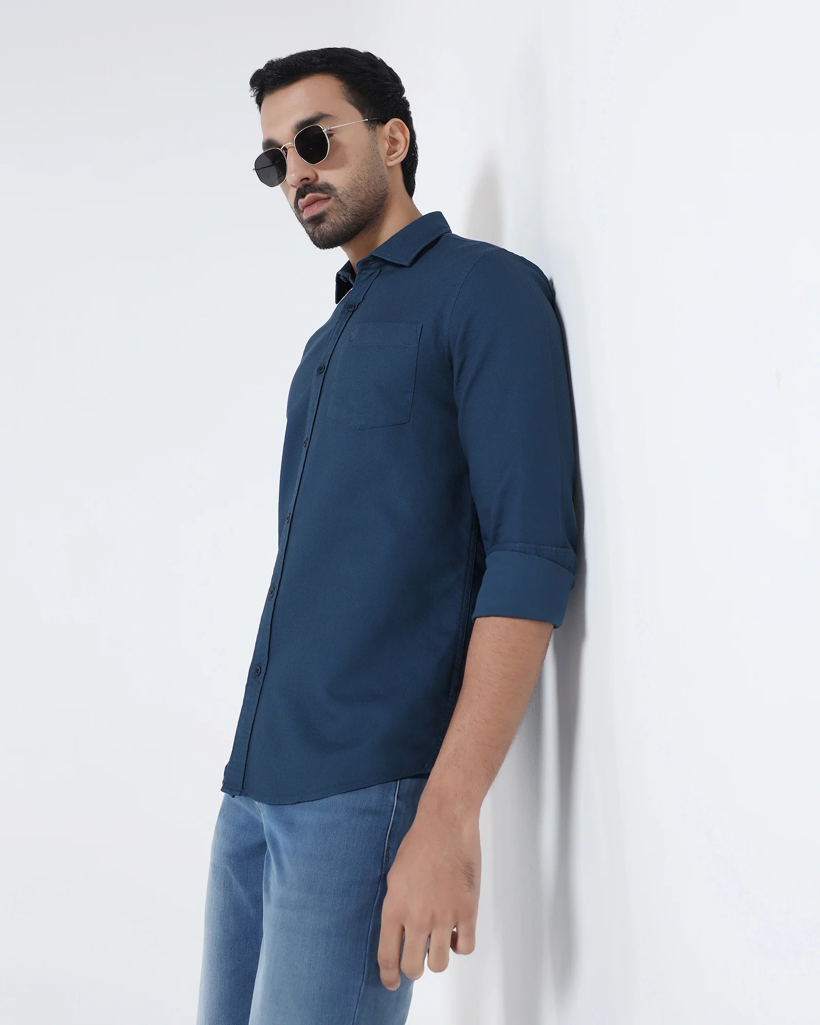 Blue Textured Shirt - Caty - Image 8